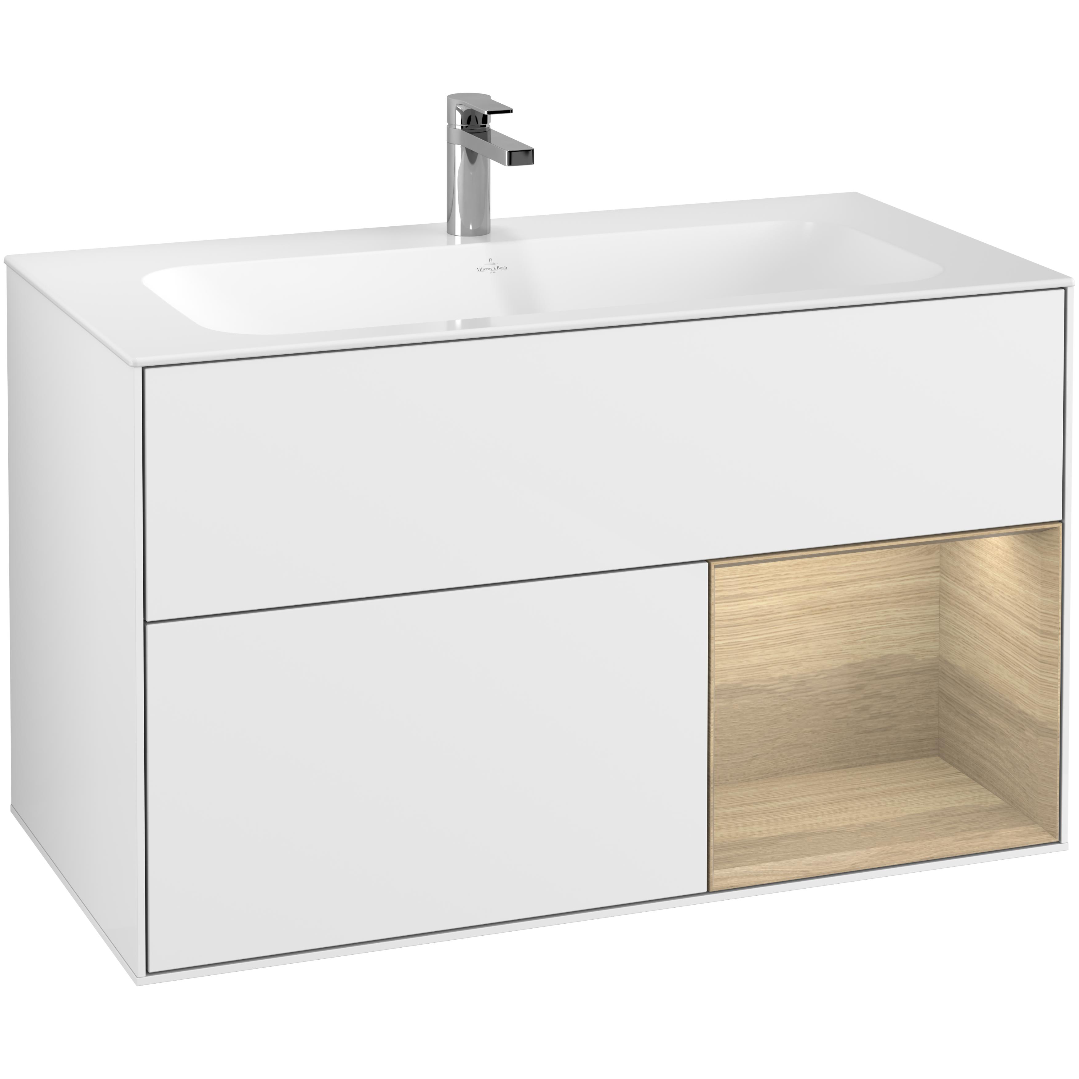Tv&auml;ttst&auml;llssk&aring;p Villeroy & Boch Finion med 2 L&aring;dor och Hylla f&ouml;r Inbyggt Tv&auml;ttst&auml;ll
