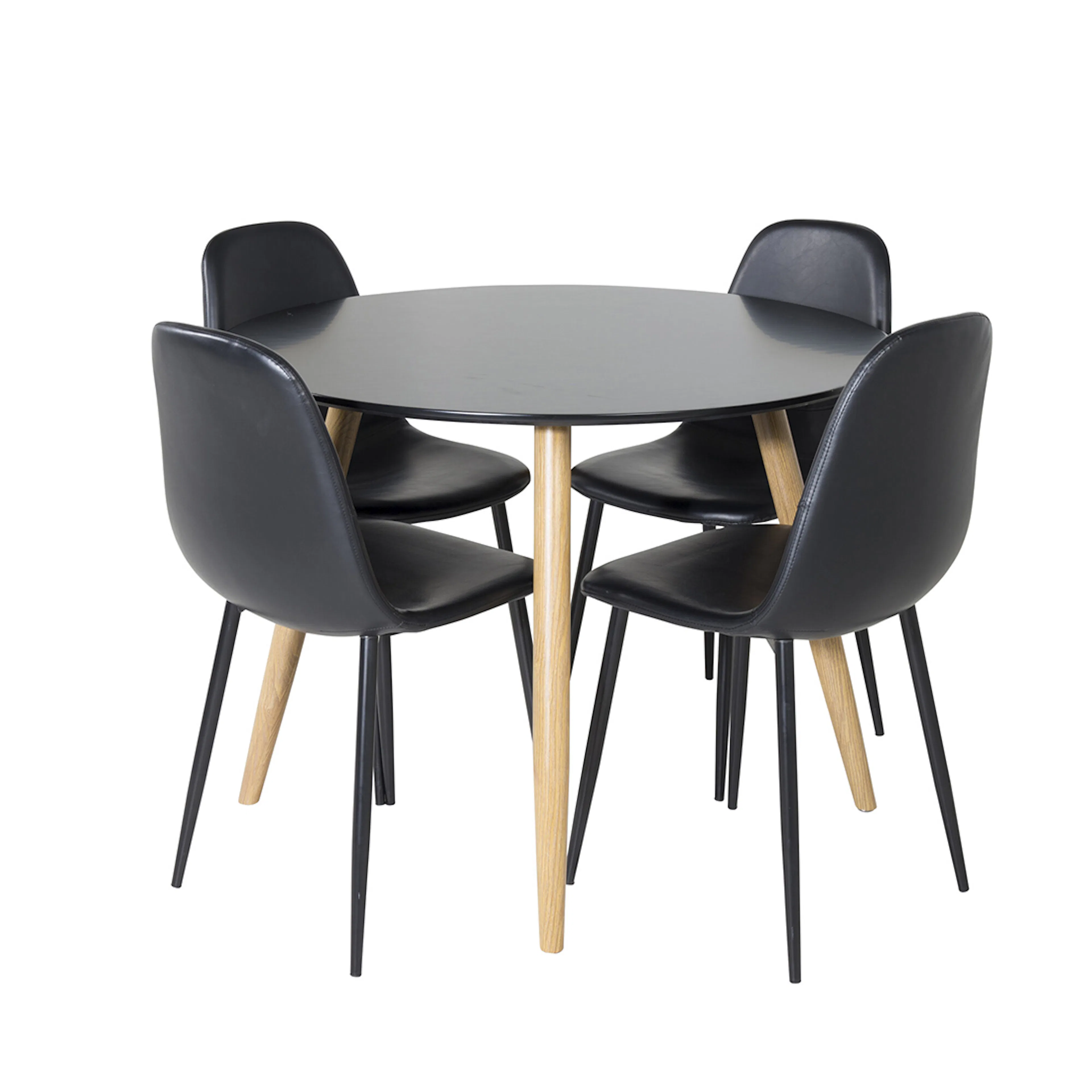 Spisegruppe Venture Home Polar Ø100 cm med 4st Plaza Spisestoler