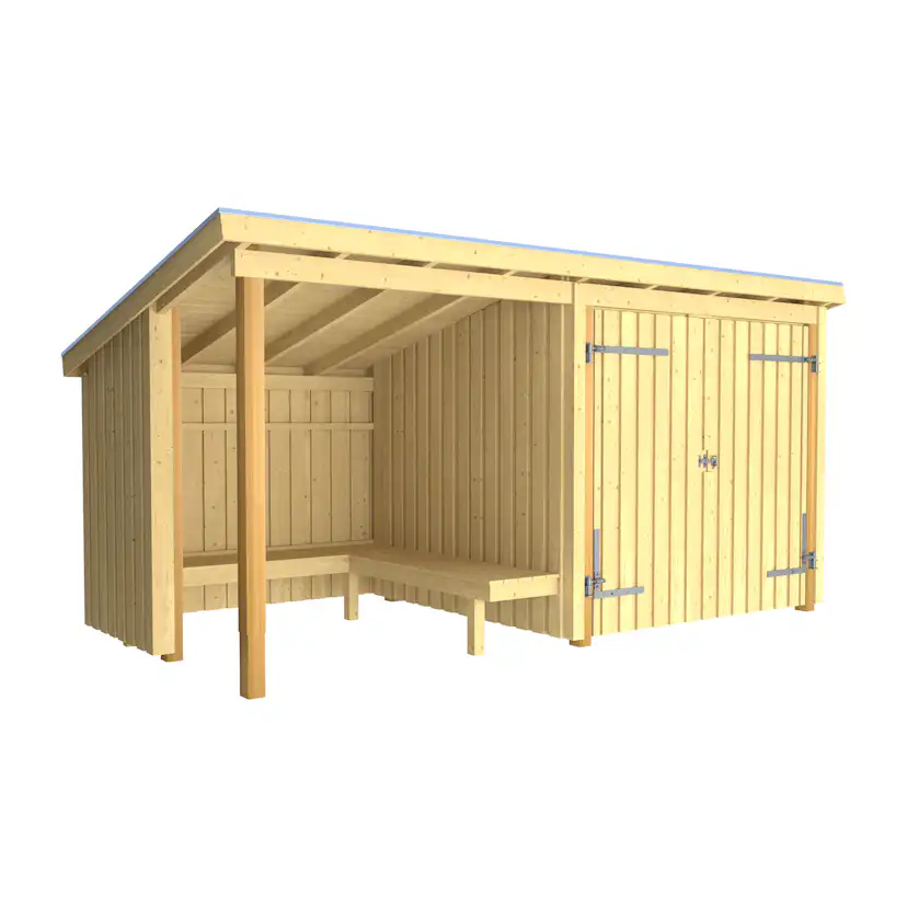Bålhytte PLUS Nordic 9,5 m2 med Dobbeldør