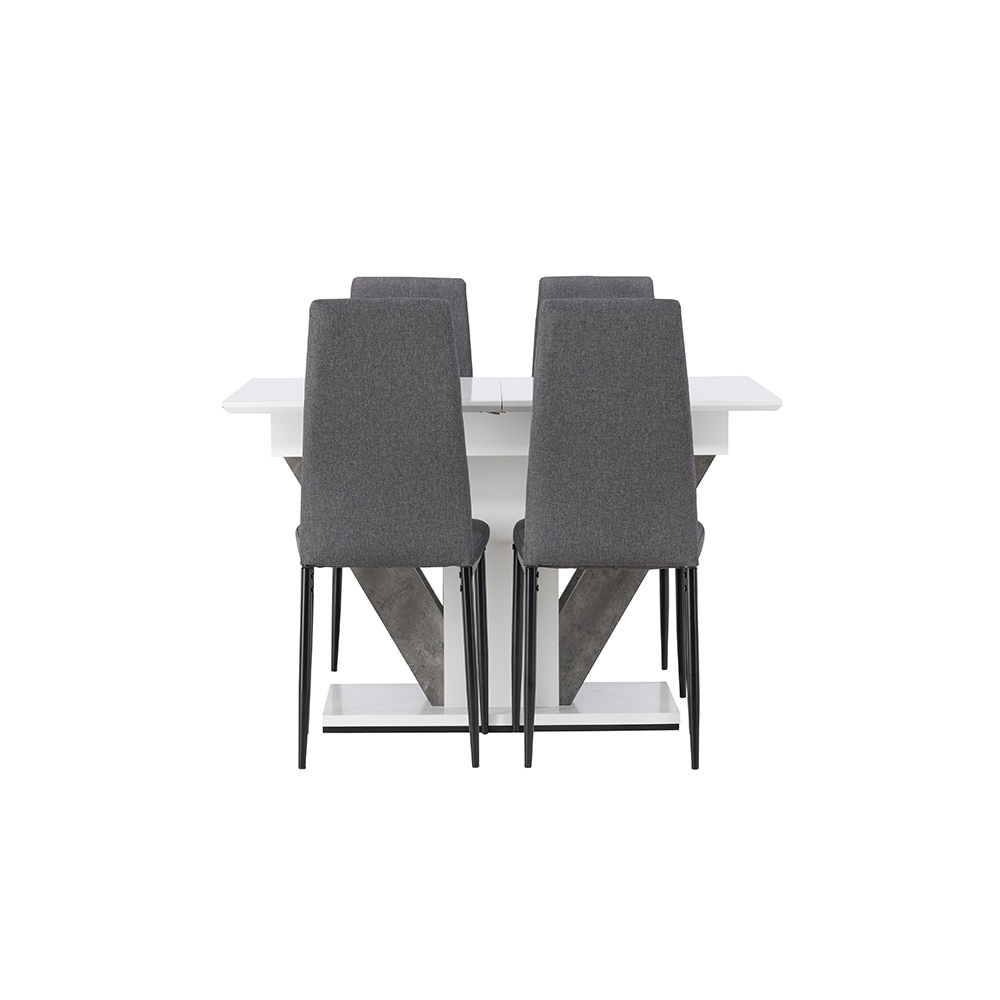 Spisegruppe Venture Home Disa med 4 Petra Stoler