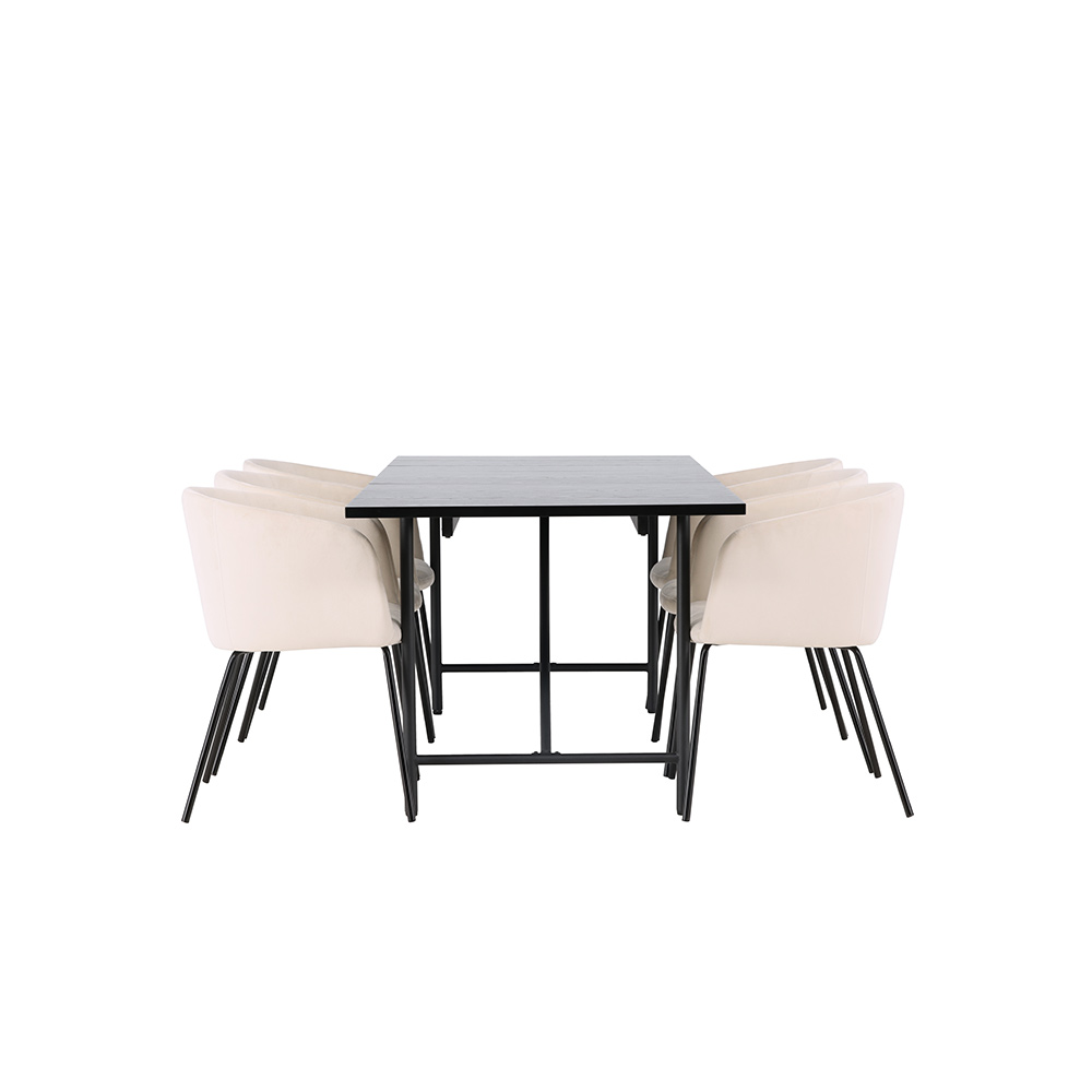 Spisegruppe Venture Home Astrid med 6 Berit Stoler