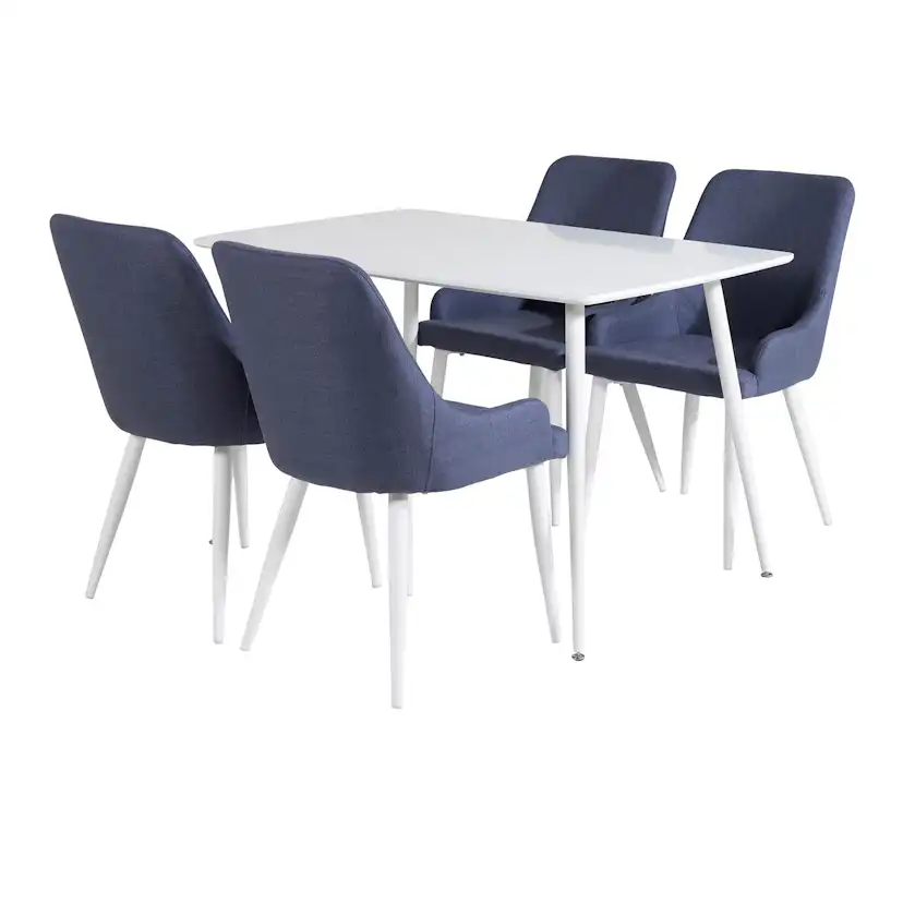 Spisegruppe Venture Home Pobbie med 4 Plake Stoler Polyester