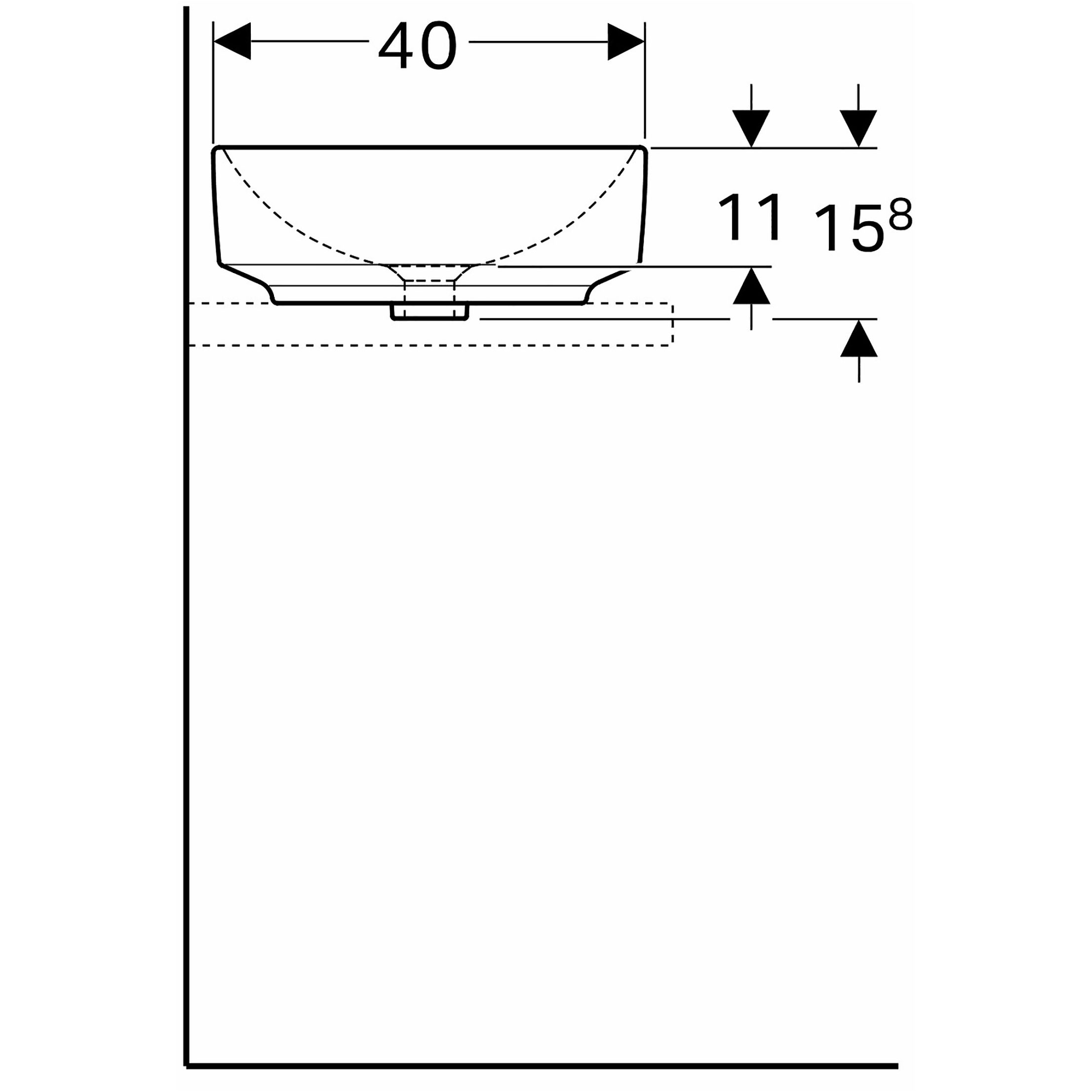 Tvättställ Geberit Variform 550 mm Lay-on Ovalt Utan Bräddavlopp
