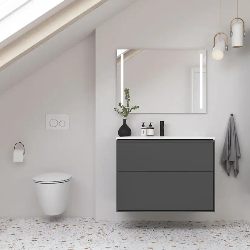 Servantskap Ifö Sense Art Smal Design 90 med 2 Skuffer