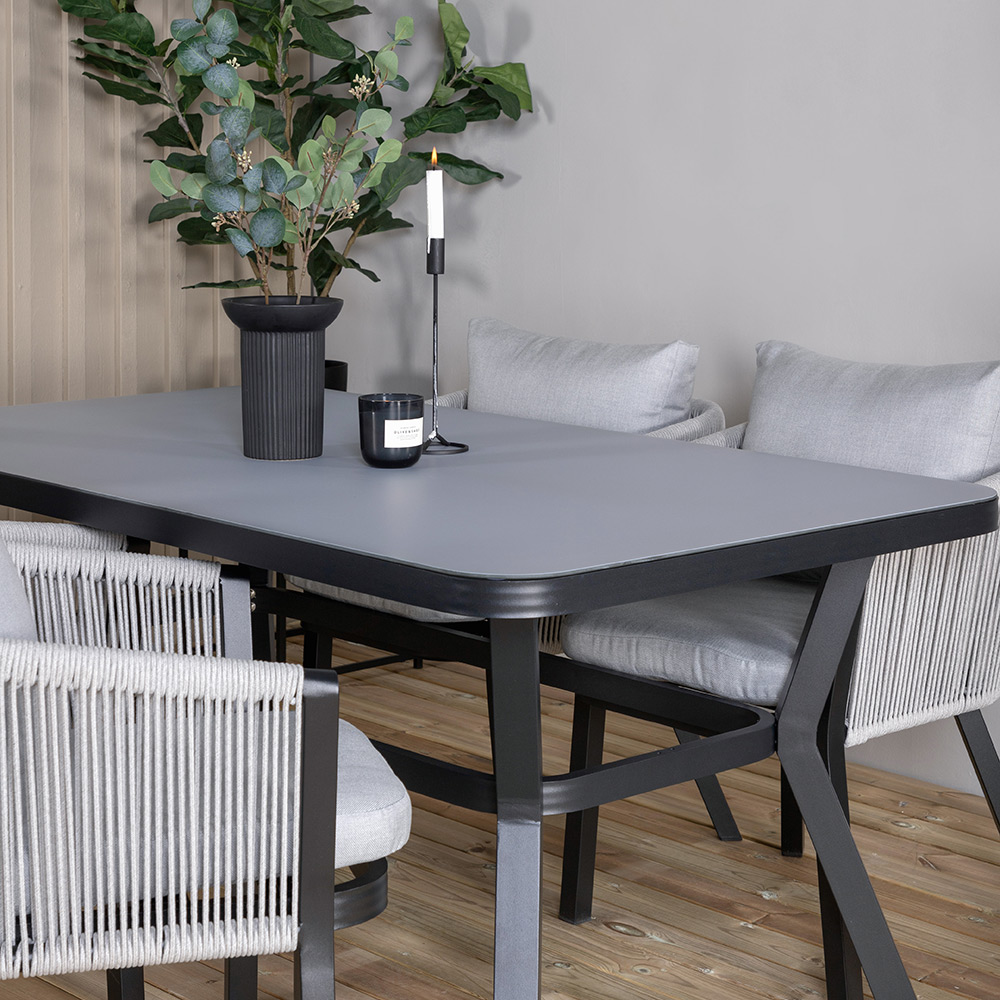 Spisegruppe Venture Home Vyn Sort med 4 Vyn Spisestoler