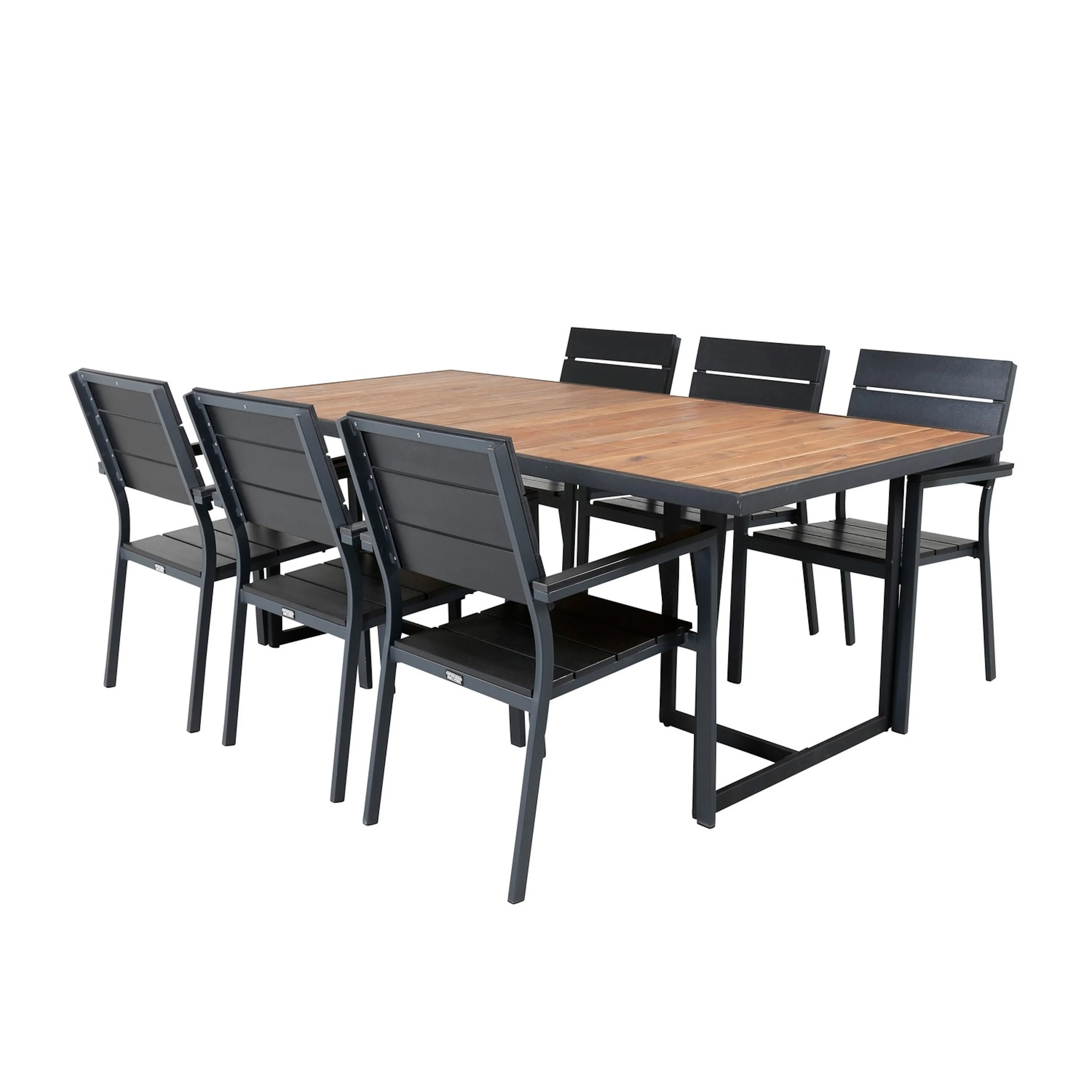 Spisegruppe Venture Home King med 6 Lede Stablebare Spisestoler