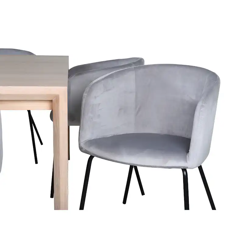 Spisegruppe Venture Home Shy med 6 Bergen Stoler Fløyel
