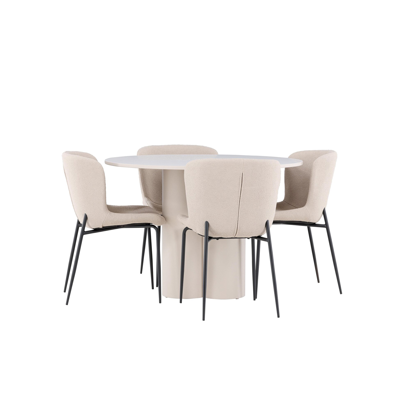 Spisegruppe Venture Home Olivia Ø110 med 4 stk Modesto Stoler