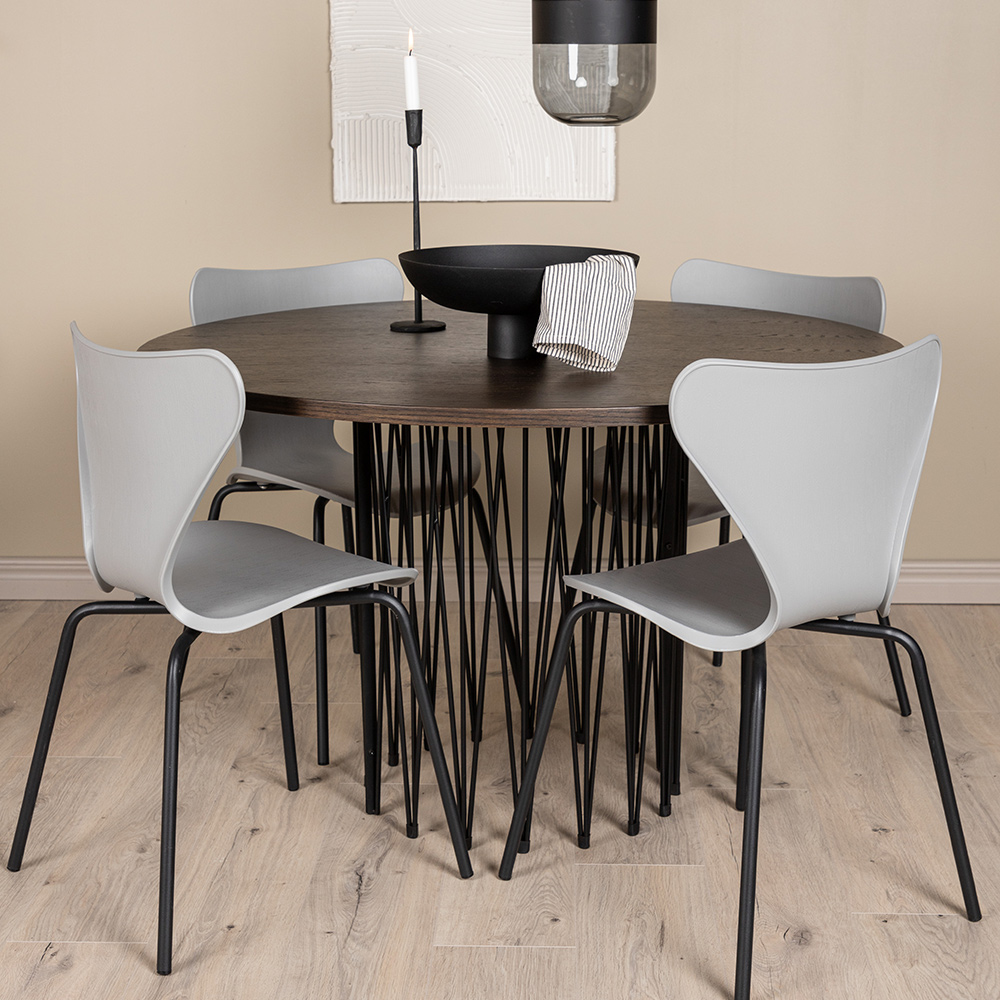 Spisegruppe furniture/fashion Stone med 4 Estes Stoler