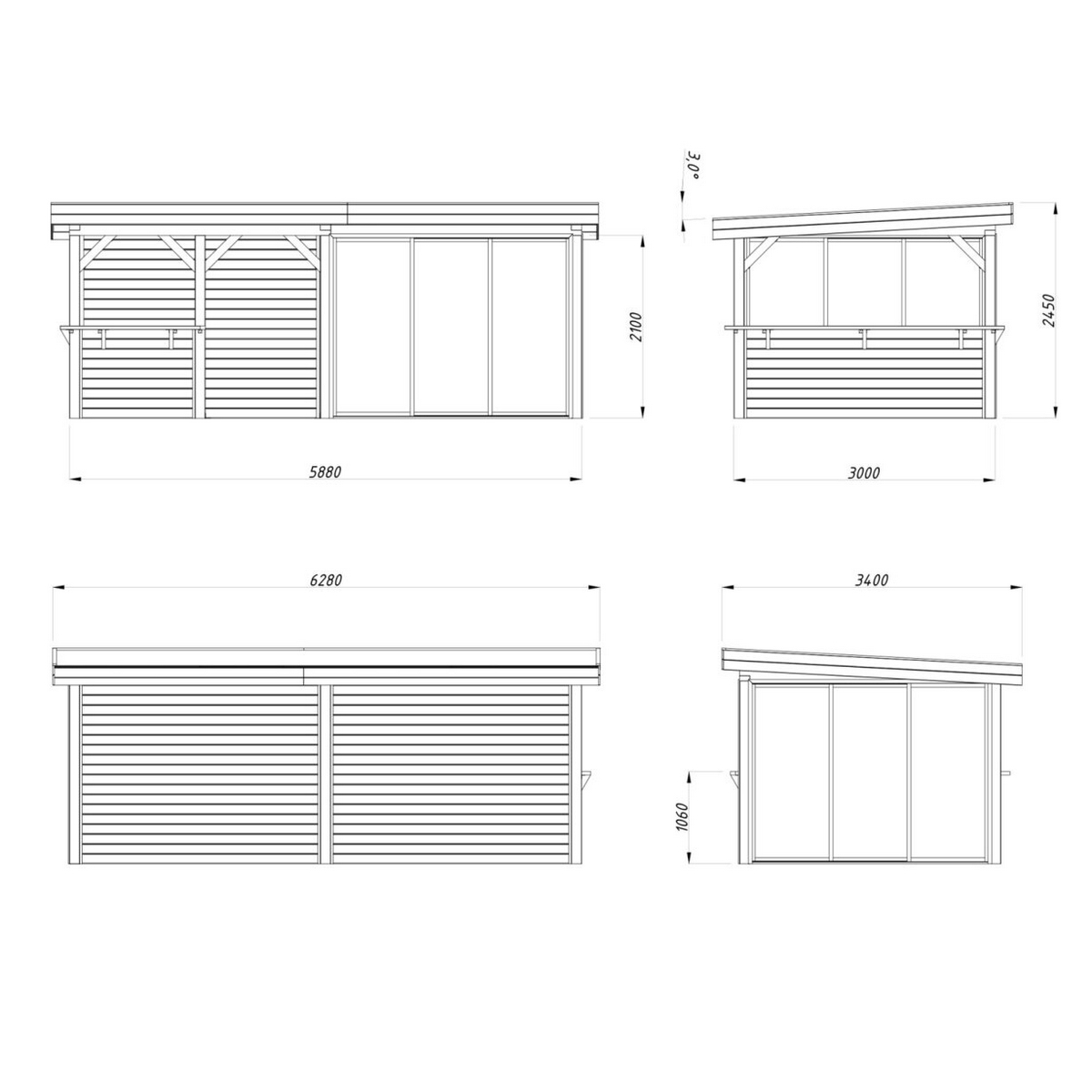 Hagestue Palmako Lenna 16,6 m2 Set 408 Slide