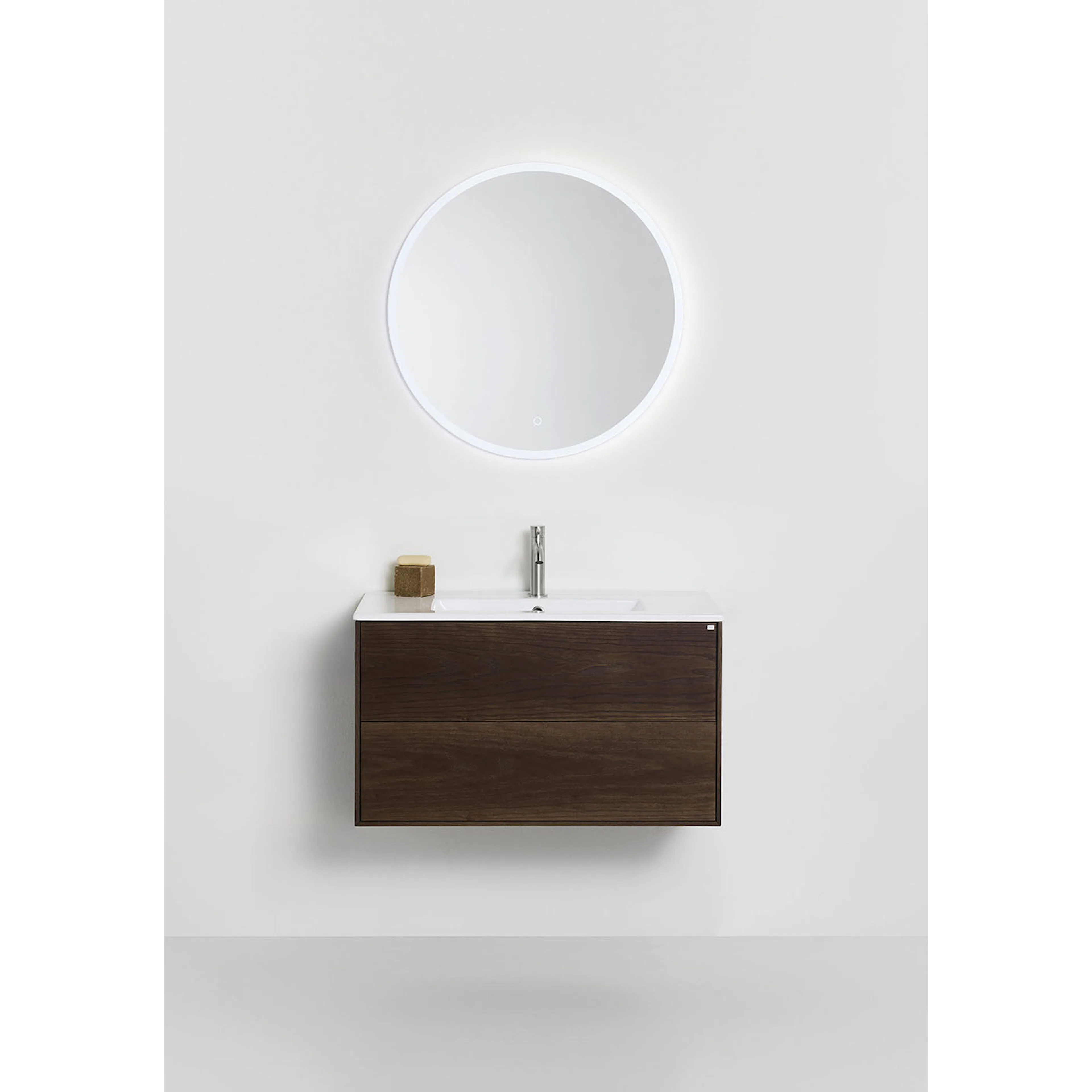 Tvättställsskåp Hafa Edge med Tvättställ Rökt Ek, B: 810mm