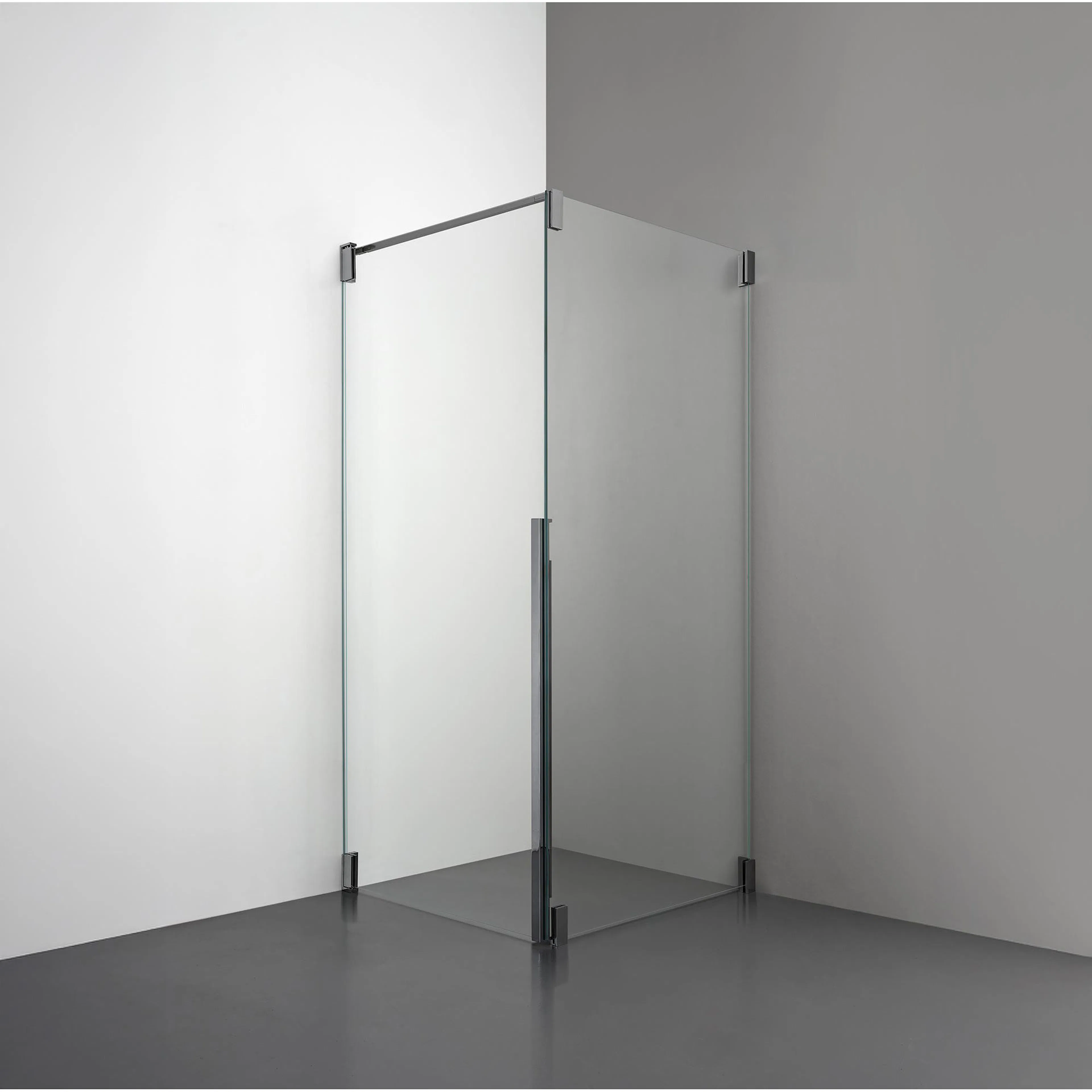 Duschhörn Rooh D2 Dörr+Vägg D700xW900, Klart, Black Chrome, Vänster