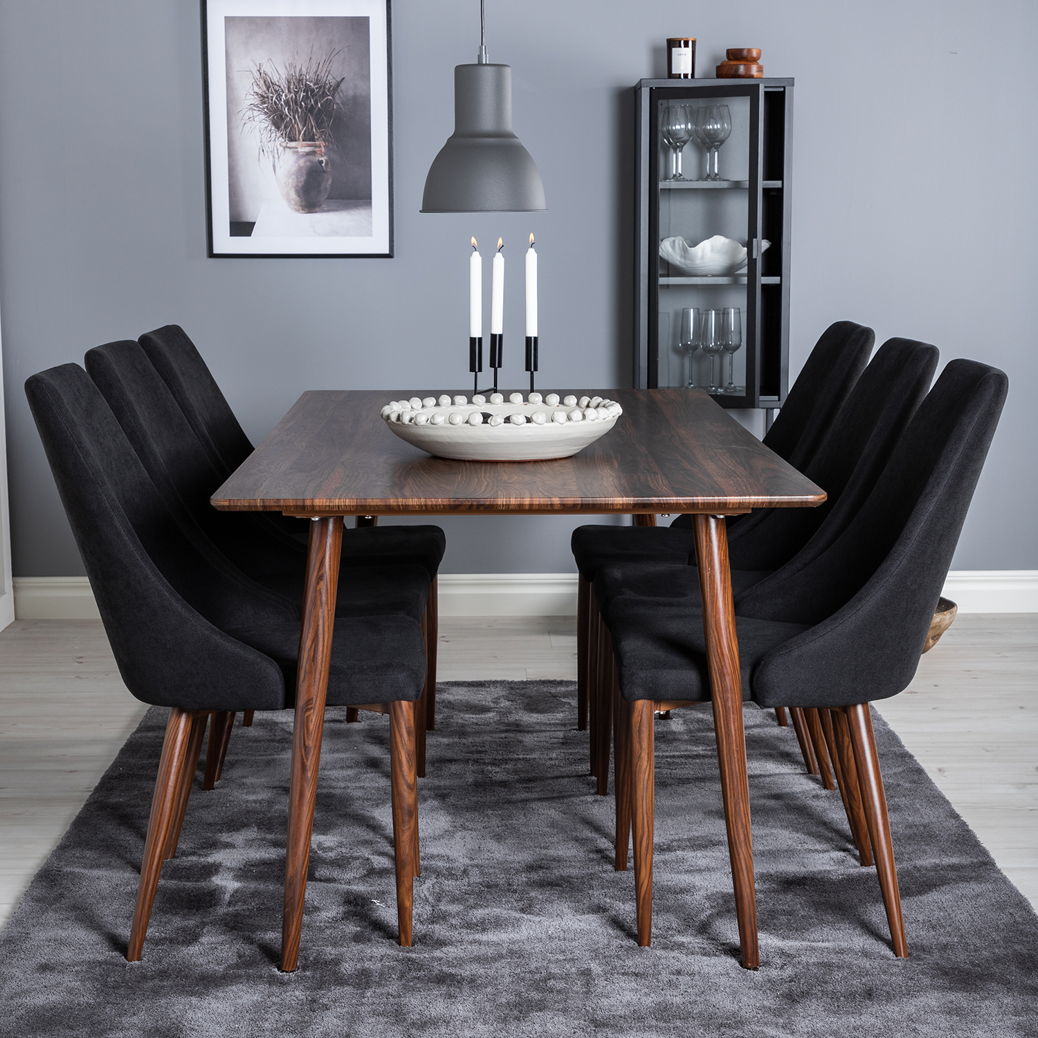 Spisegruppe Venture Home Pobbie med 6 Laura Stoler Polyester