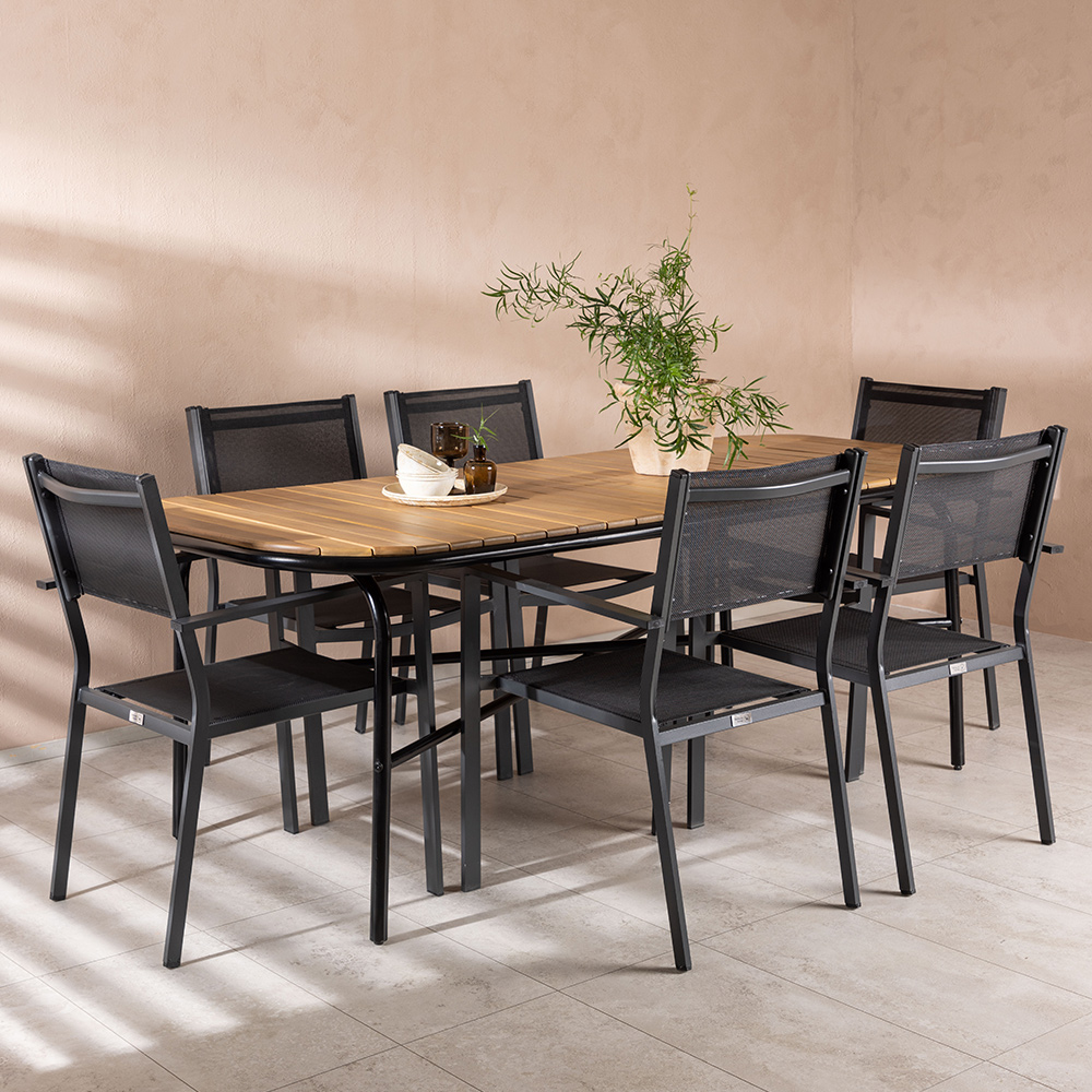Spisegruppe Venture Home Holmbeck Bord med 6 Copacabana Stoler