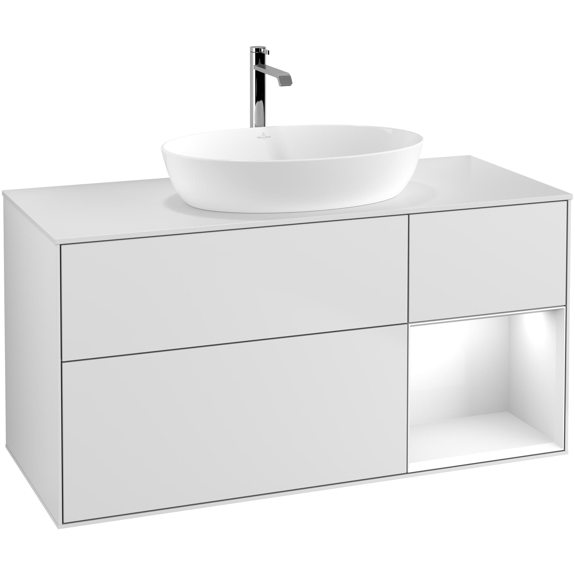 Tvättställsskåp Villeroy & Boch Finion med 3 Lådor Hylla och Bänkskiva för Fristående Tvättställ från Artis & Collaro | badrum - badrumsmobler - tvattstallsskap-och-kommod | KakelKungen
