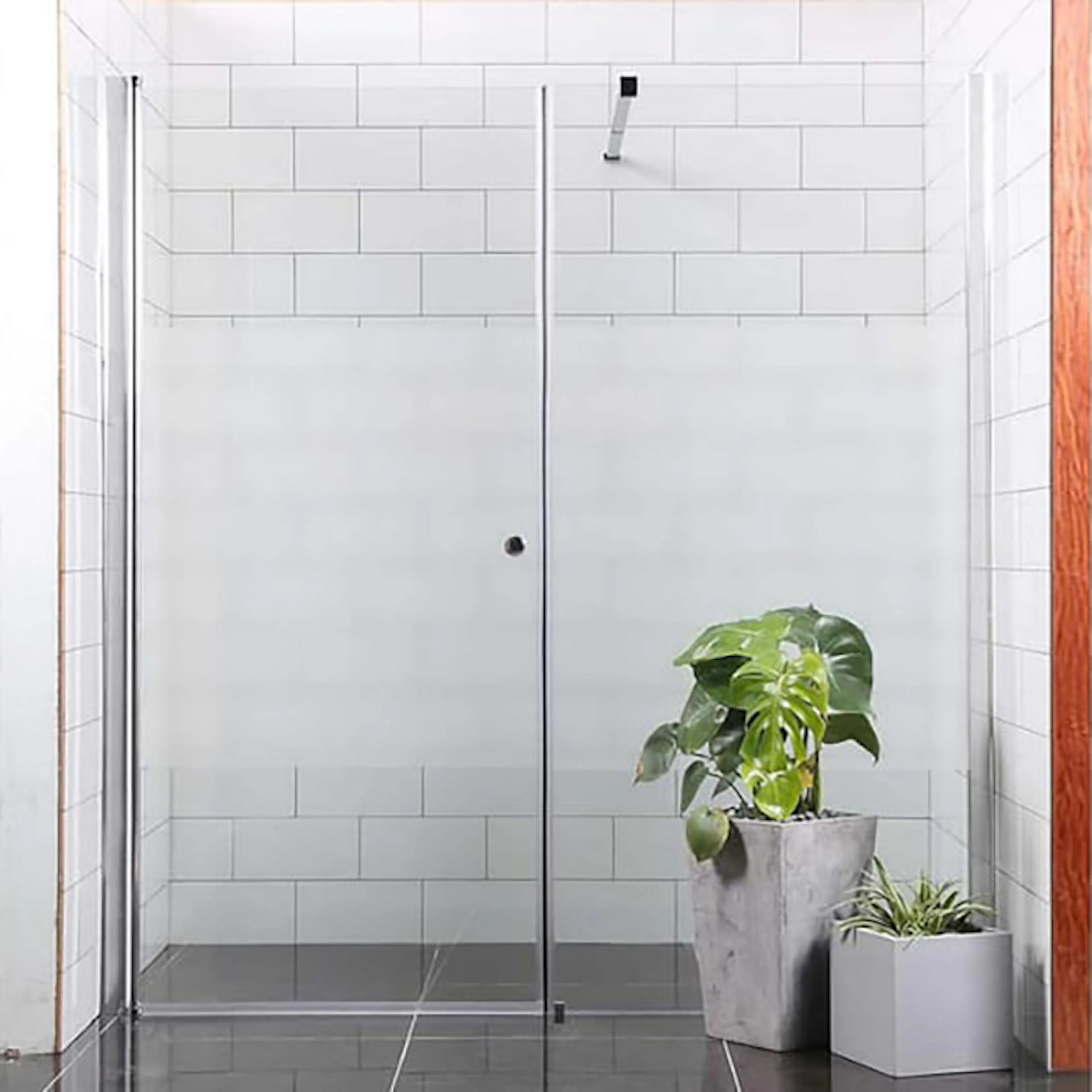 Dusjdør Bathlife Allsidig Rett Vegg + Rett Dør Mellom Vegg Delvis Frostet Glass