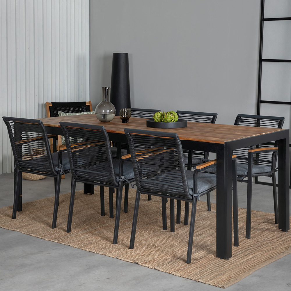 Spisegruppe Venture Home Bois med 6 Deni Stoler