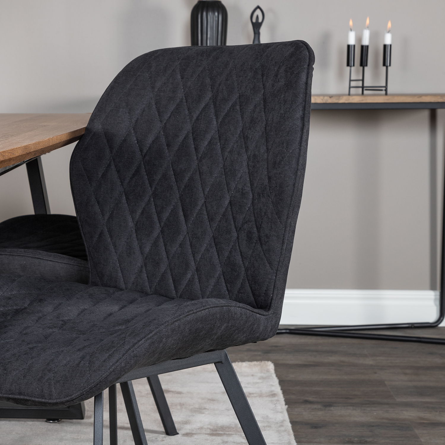  Inca Dining Table 160/200*85 cm+Gemma  Dining Chair Natur/Sort