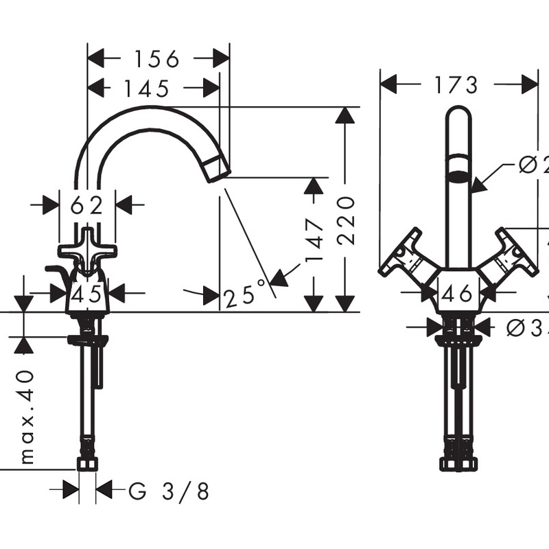 Tvättställsblandare Hansgrohe Logic Classic 150