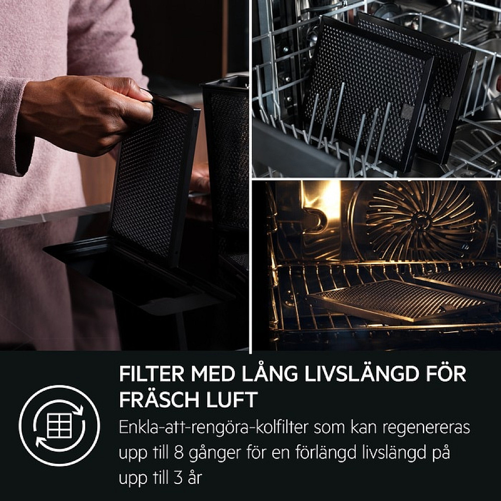 Induksjonstopp AEG GCH74B01CB med Integrert Vifte Med Automatisk Styring