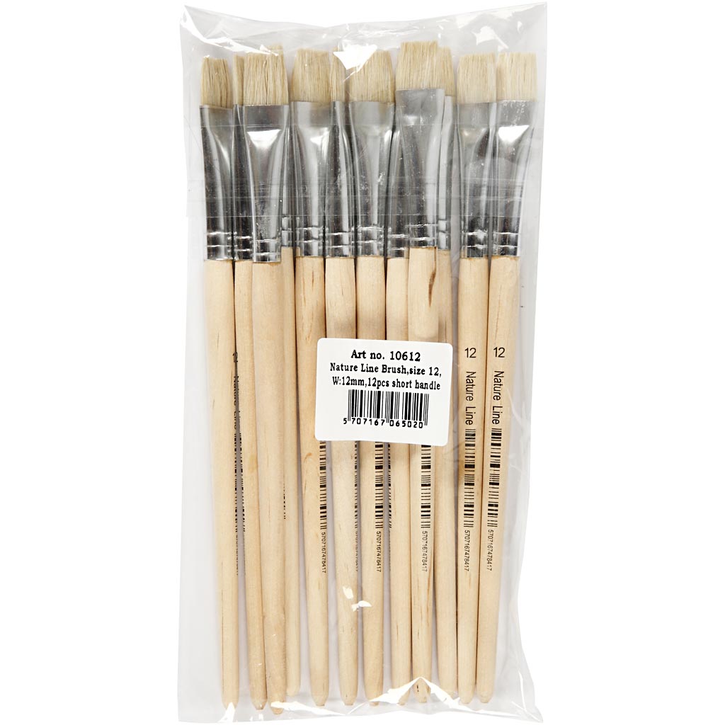 Pensler Creativ Company Natur Line Nr 12 Korte Skaft 12 Stk/1 Pk