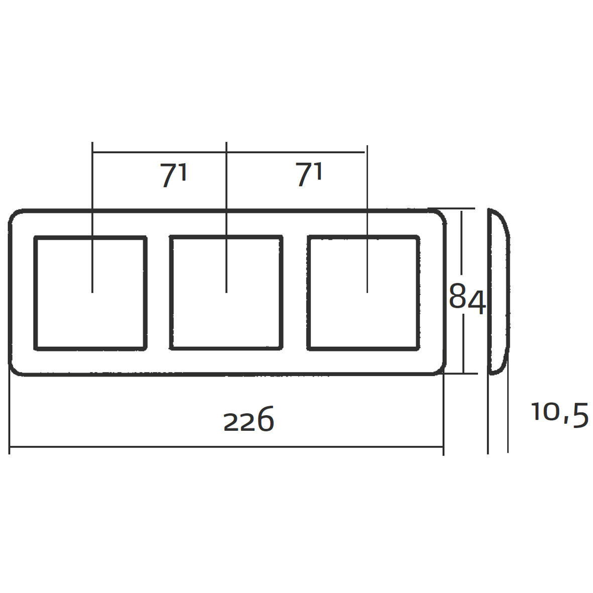 3-facksram RS16 Renvit Renhvit, 3-Rom