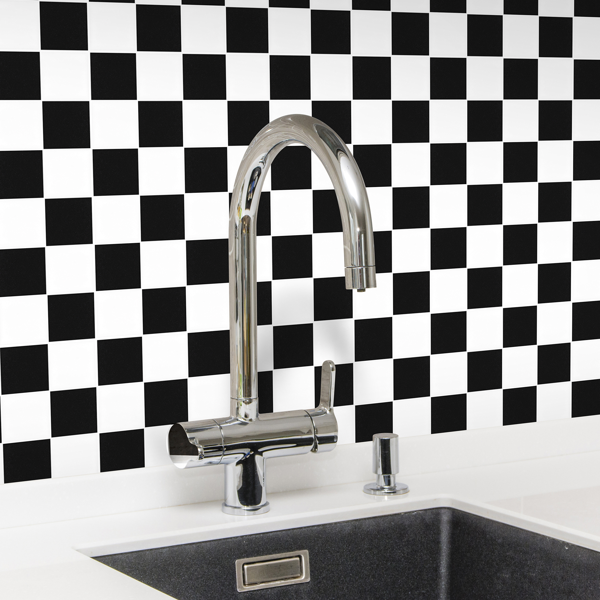 KlinkerMosaikk Arredo Titan Mix Sort/Hvit Matt 5x5 cm