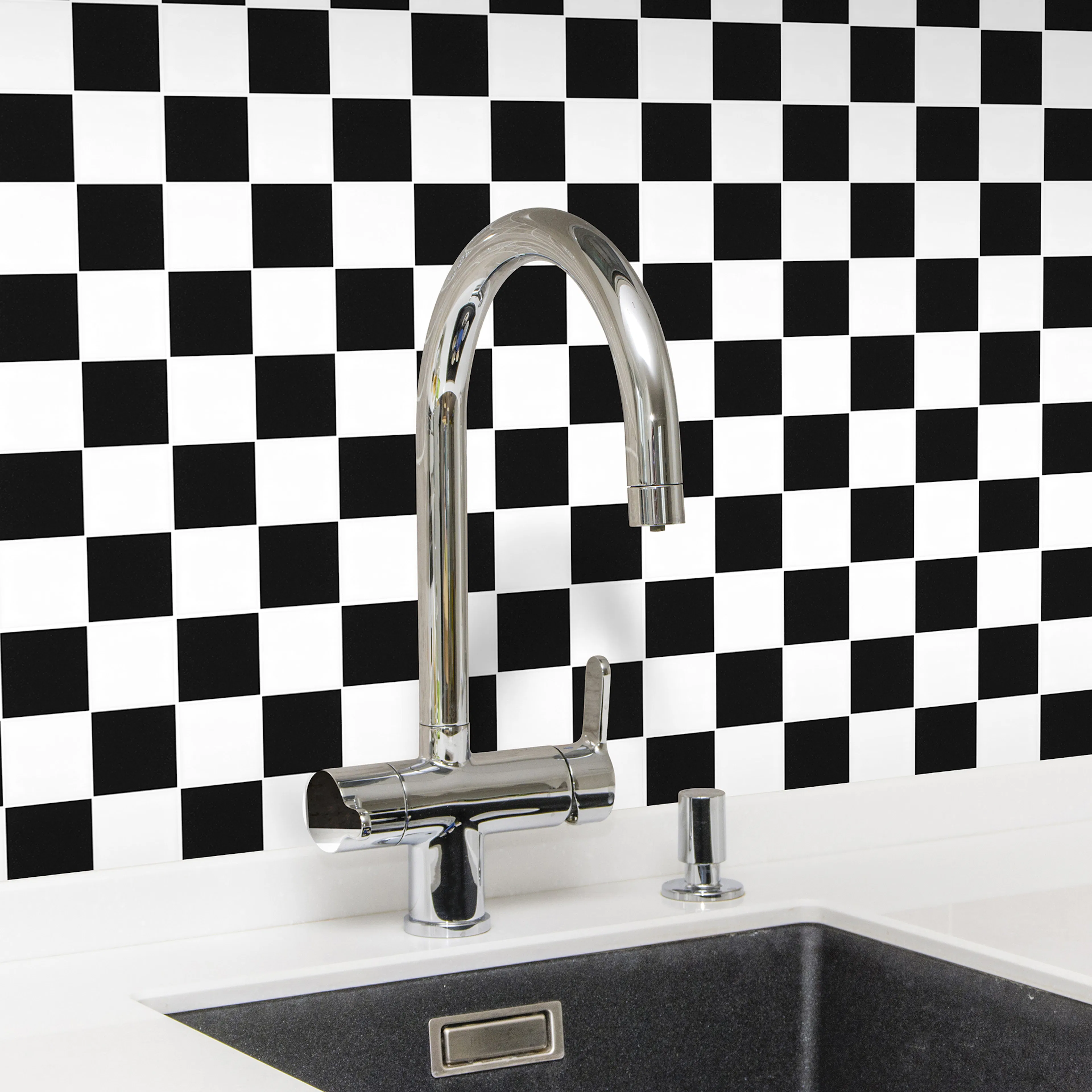 KlinkerMosaikk Arredo Titan Mix Sort/Hvit Matt 5x5 cm