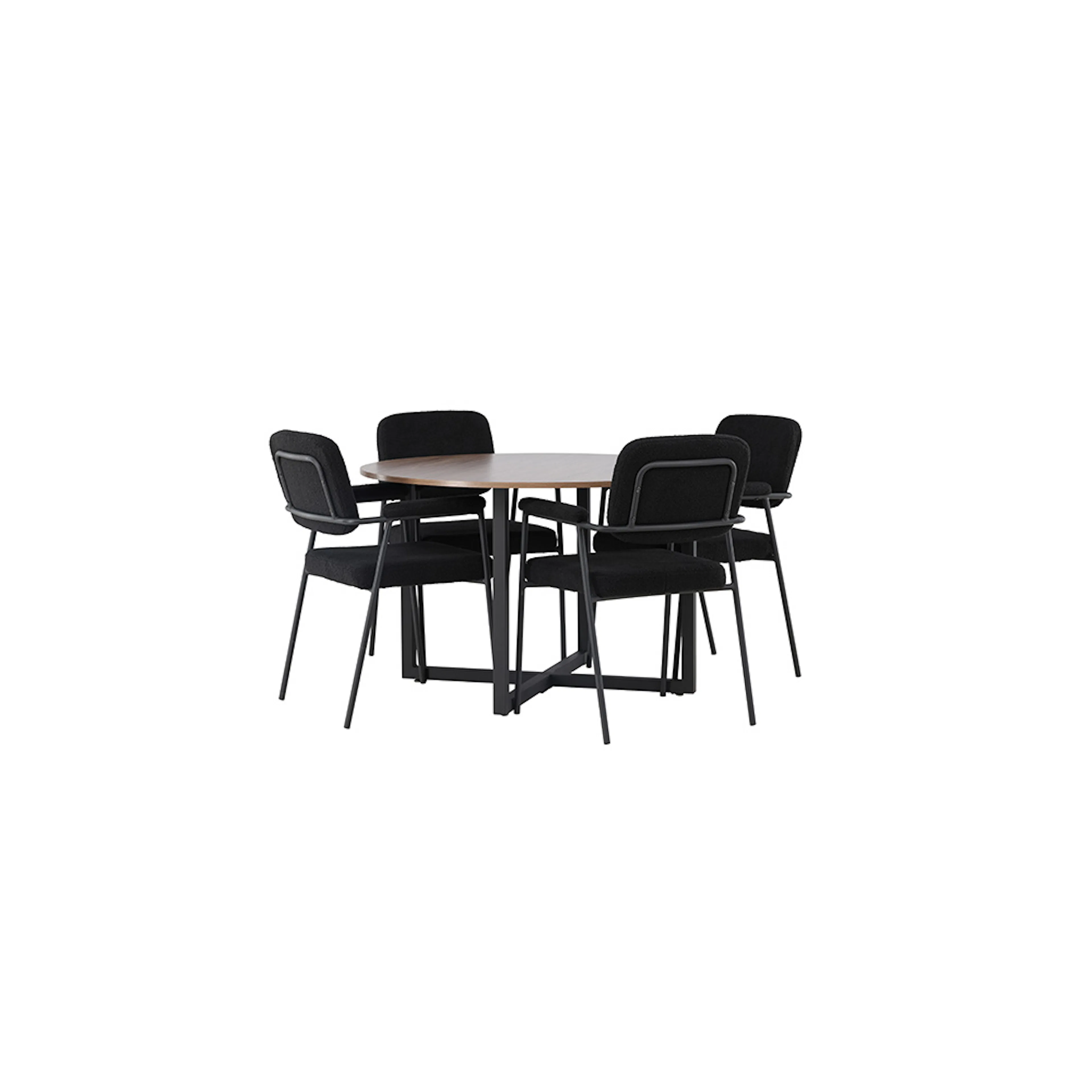 Spisegruppe Venture Home Durango Ø120 cm med 4 stk Yesterday Stoler