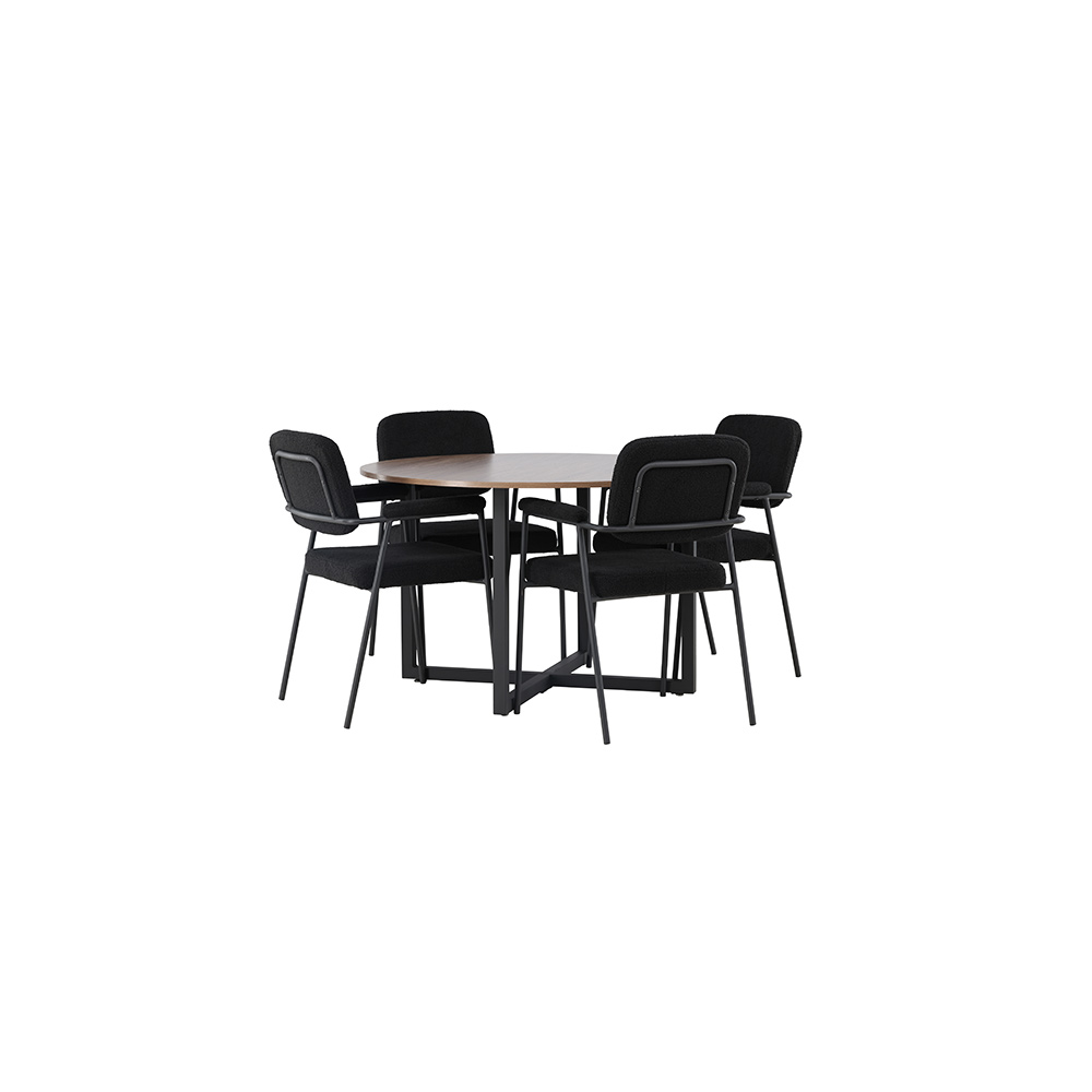 Spisegruppe Venture Home Durango Ø120 cm med 4 stk Yesterday Stoler
