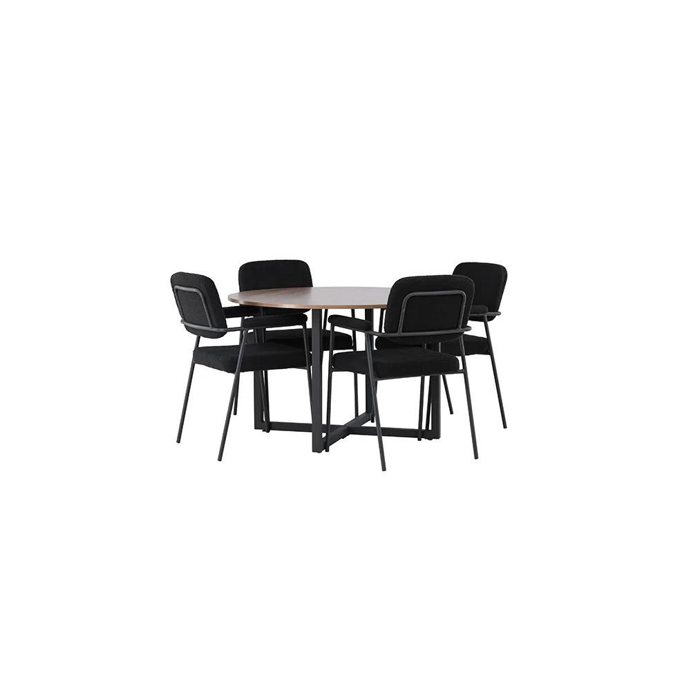 Spisegruppe Venture Home Durango Ø120 cm med 4 stk Yesterday Stoler