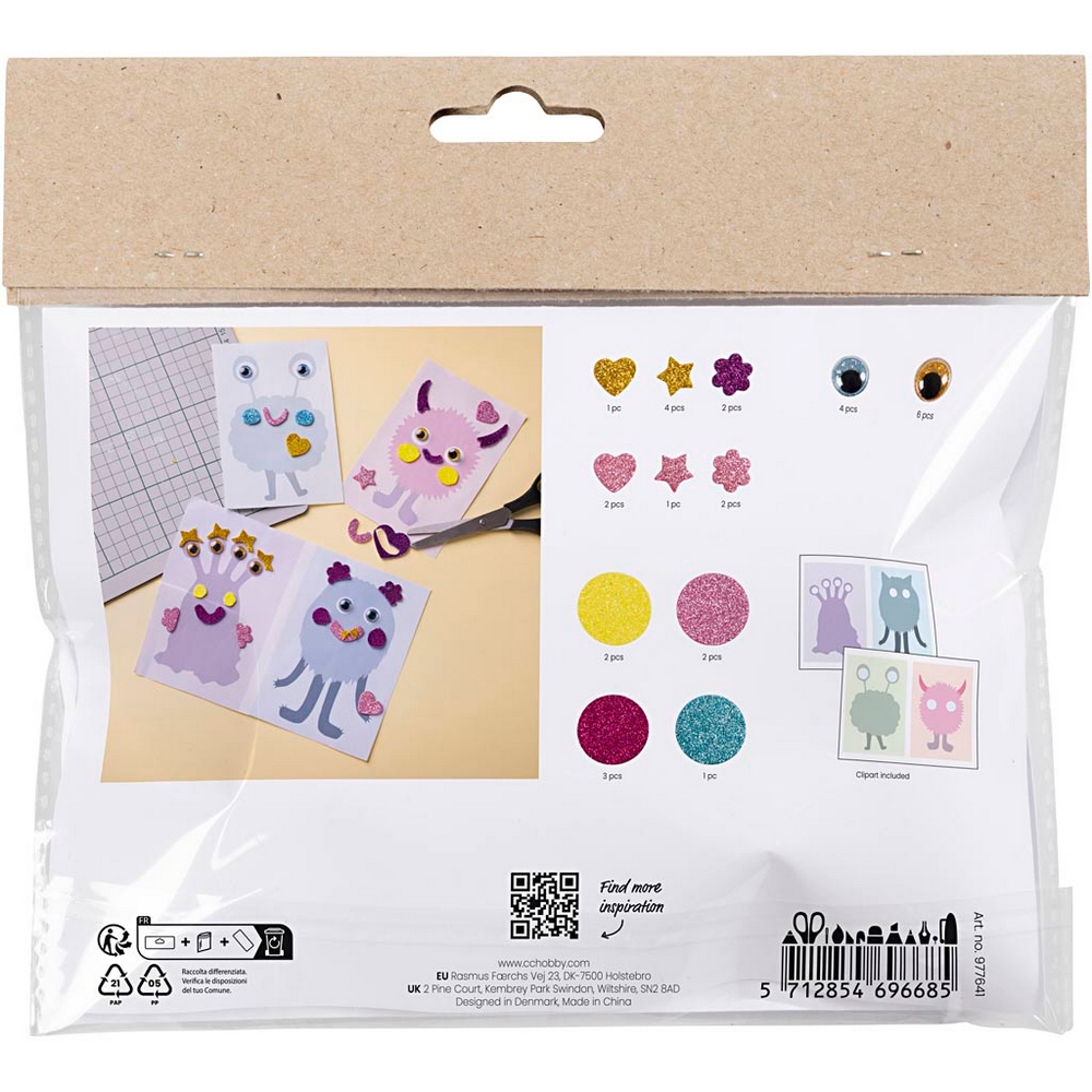 Hobbysett Creativ Company Mini DIY Kit Dekorasjon Monstercollage