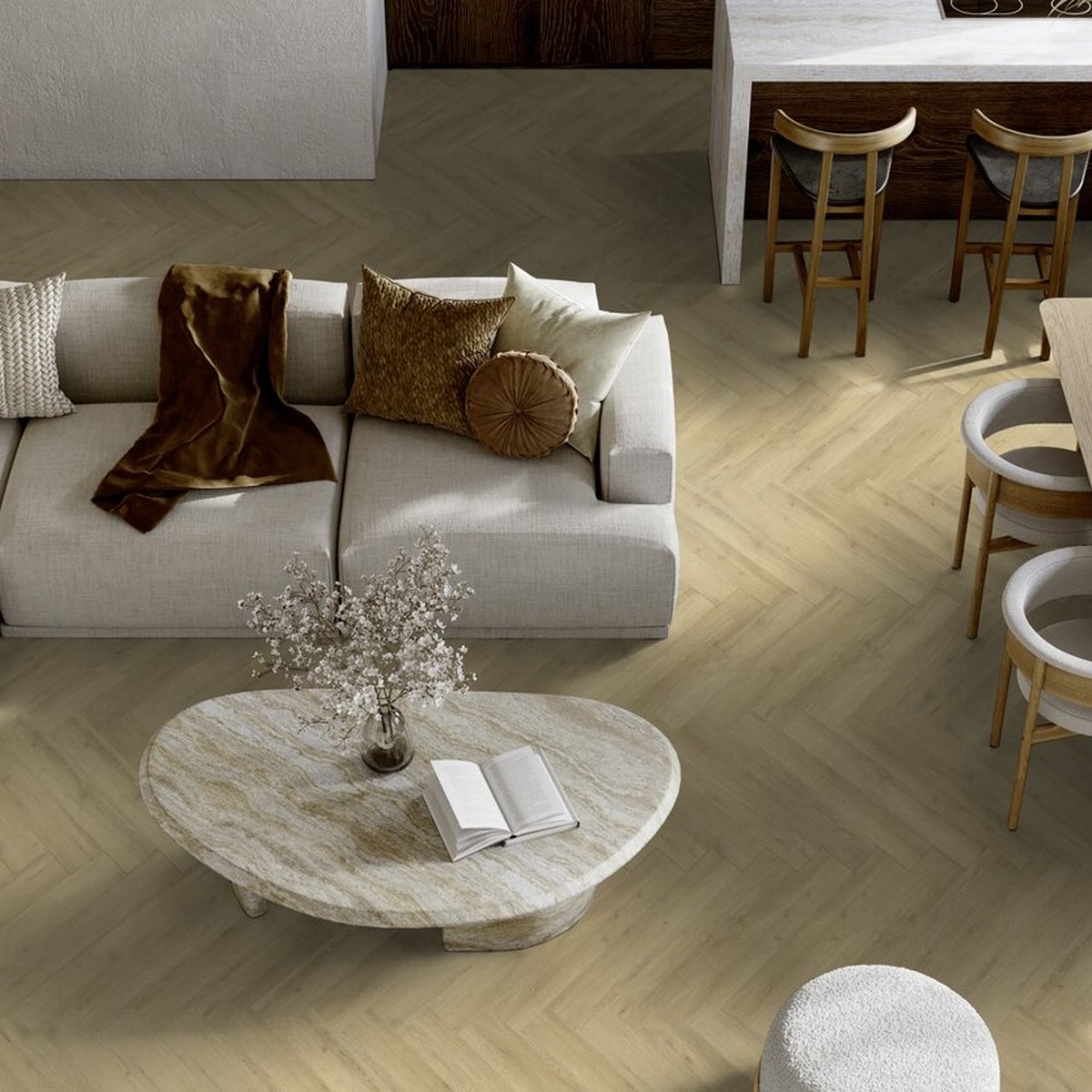 Vinylgulv Gerflor Virtuo 55 Rigid Acoustic Sunny Nature Herringbone