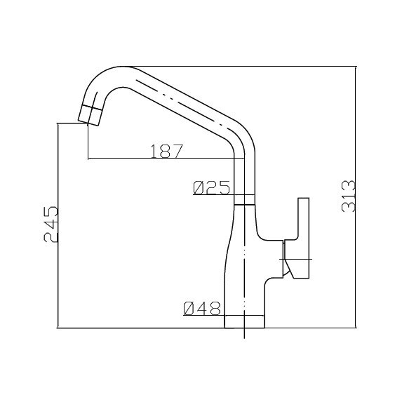 Köksblandare Strand Stainless Svalbard SV-1001 utan Diskmask