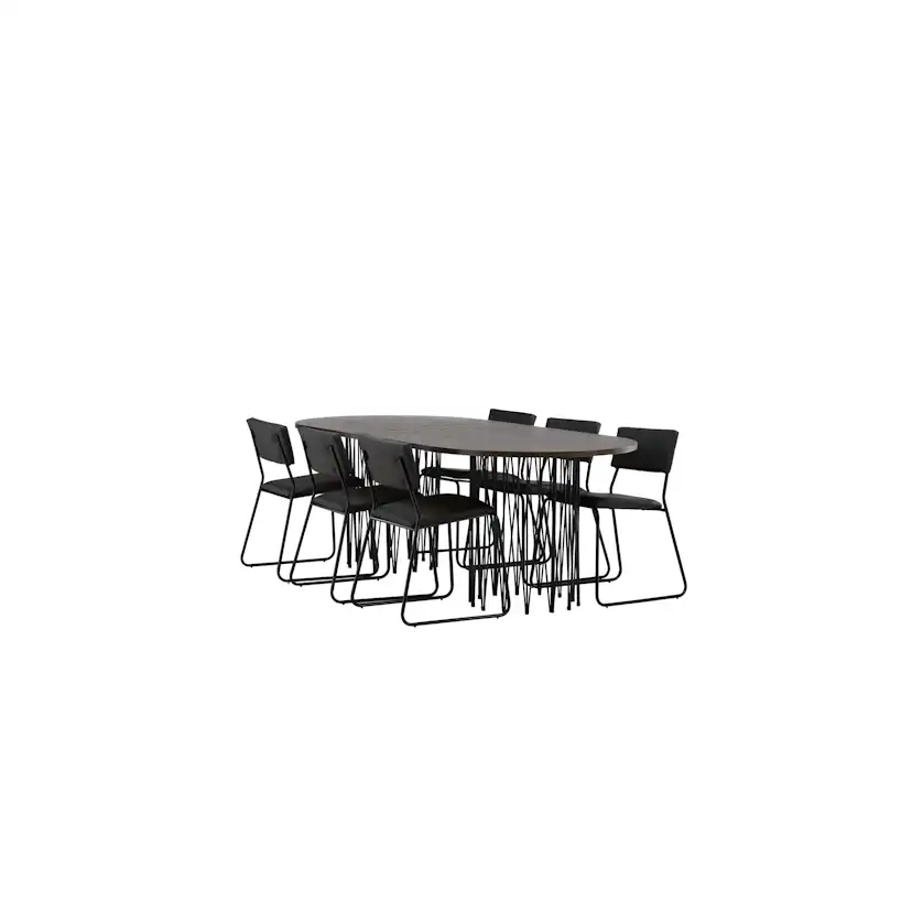 Spisegruppe furniture/fashion Stone med 6 Kenth Stoler