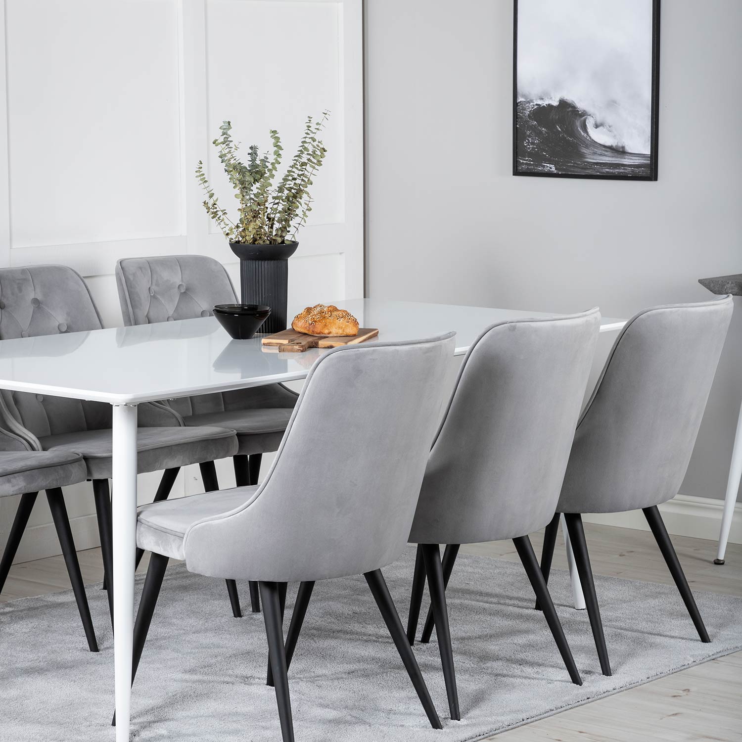 Spisegruppe Venture Home Pobbie med 6 Vera Stoler