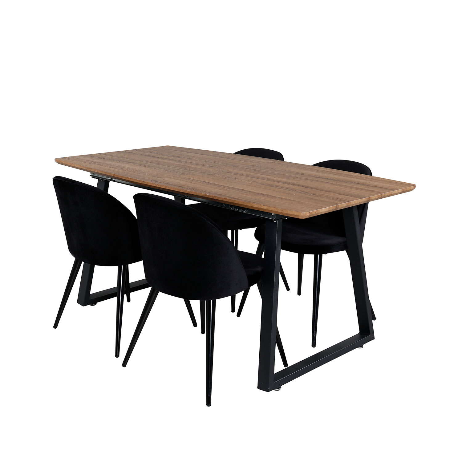 Spisegruppe Venture Home Inca med 4 Velvet Stoler