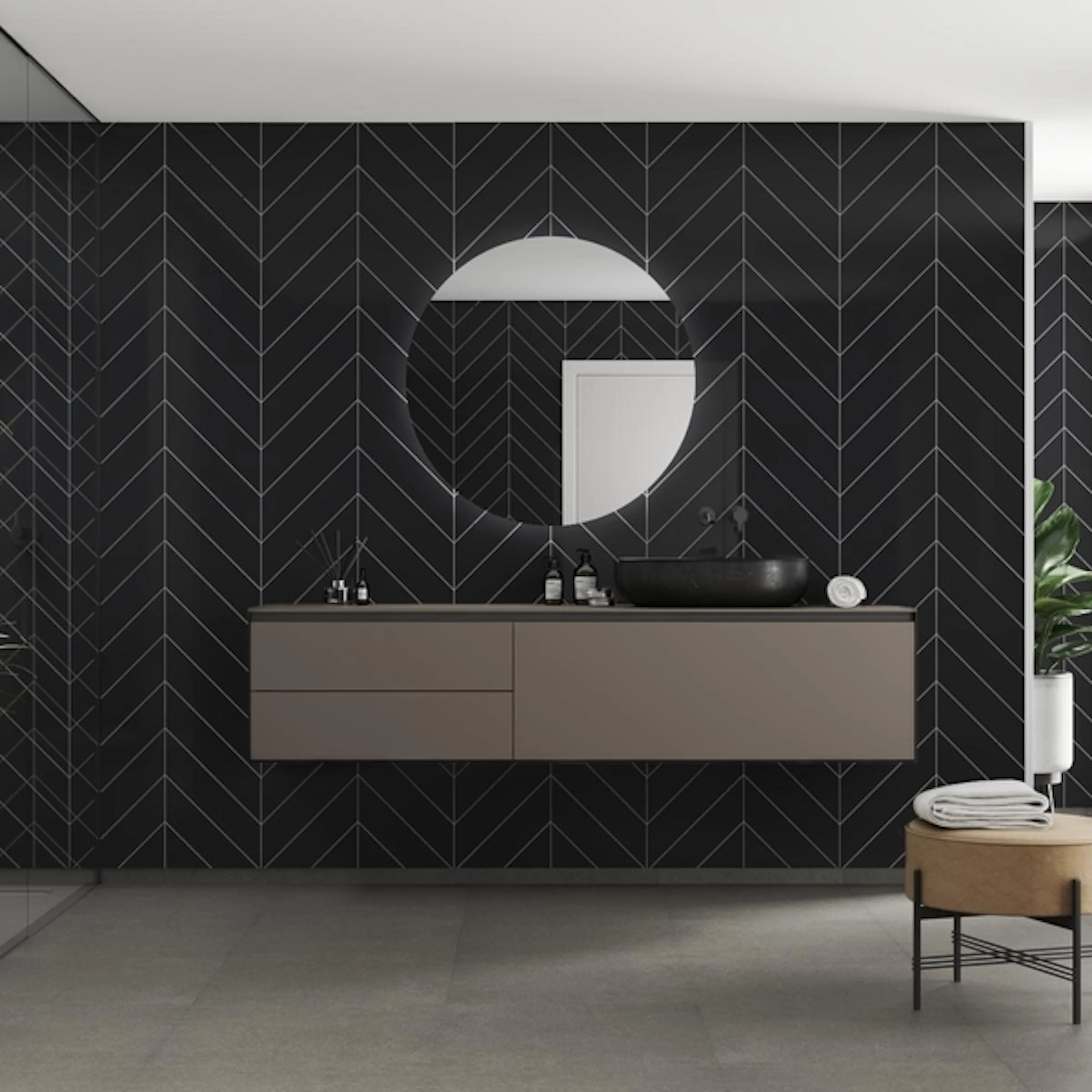 Baderomspanel Fibo 2124-M78 Black Gloss