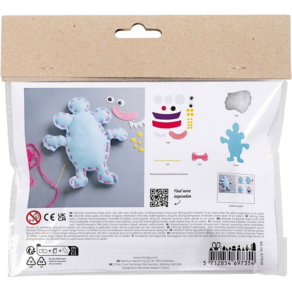 Hobbysett Creative Company Mini DIY Kit Filtmonster Sying