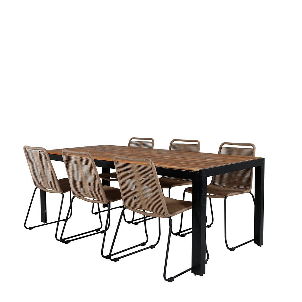 Spisegruppe Venture Home Bois med 6 Levi Stoler