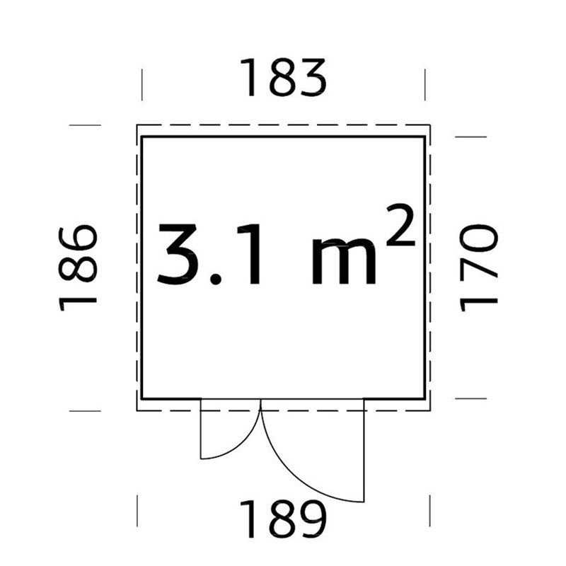 Redskapsbod Palmako Leif 3,1 m2