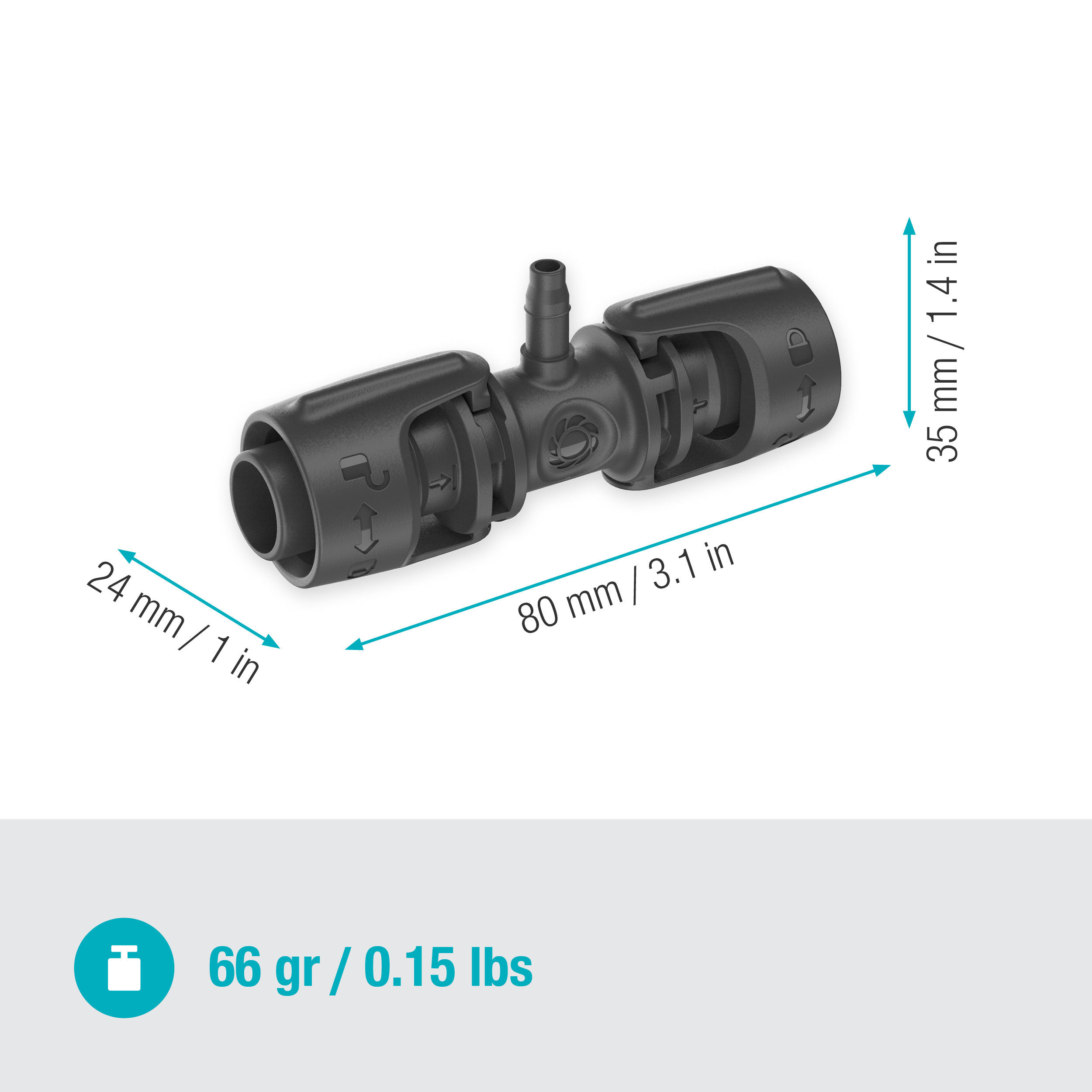 T-kobling Gardena Micro-Drip 1/2"-3/16"