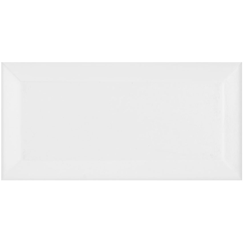 Flis Arredo Metro Biselado Matt Hvit 7,5x15 cm