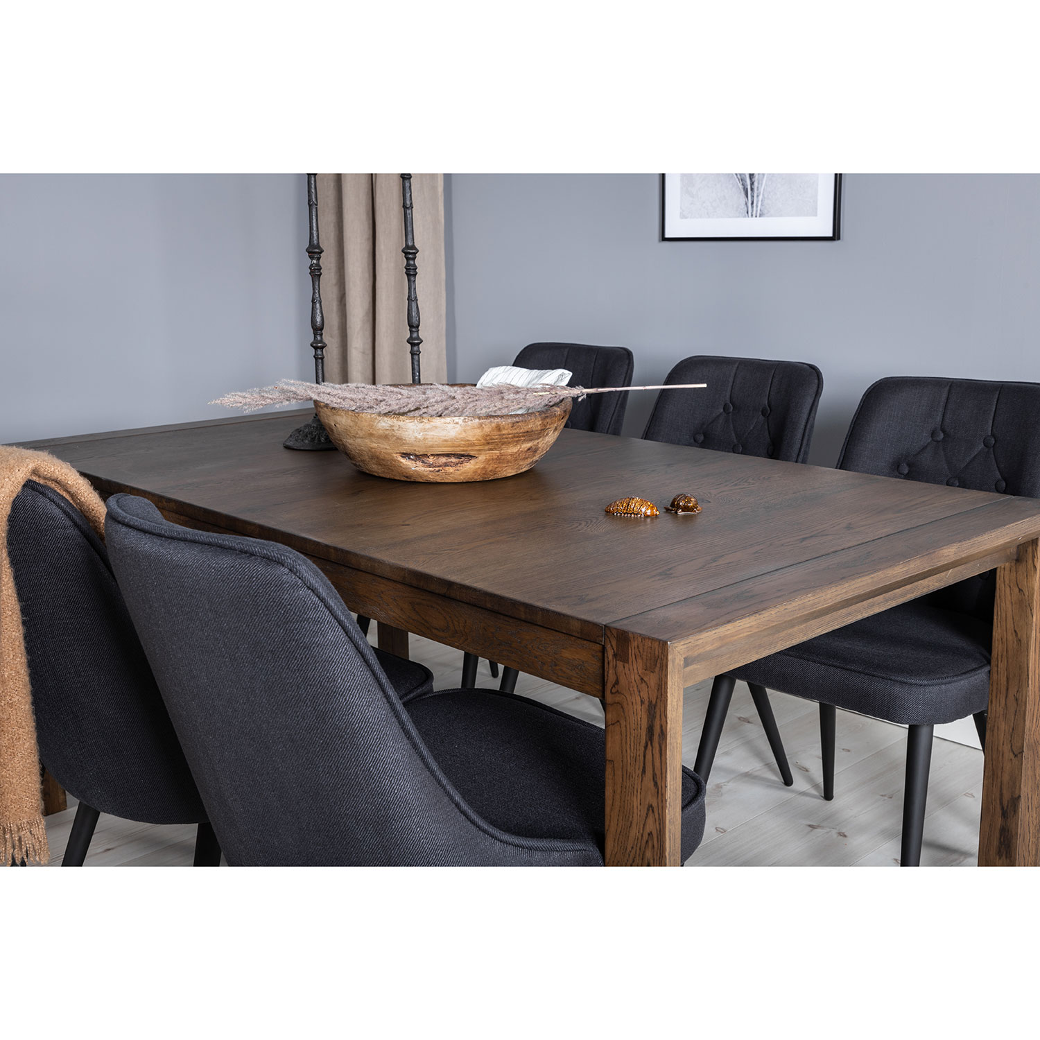 Spisegruppe Venture Home Slider med 6 Velvet Deluxe Stoler