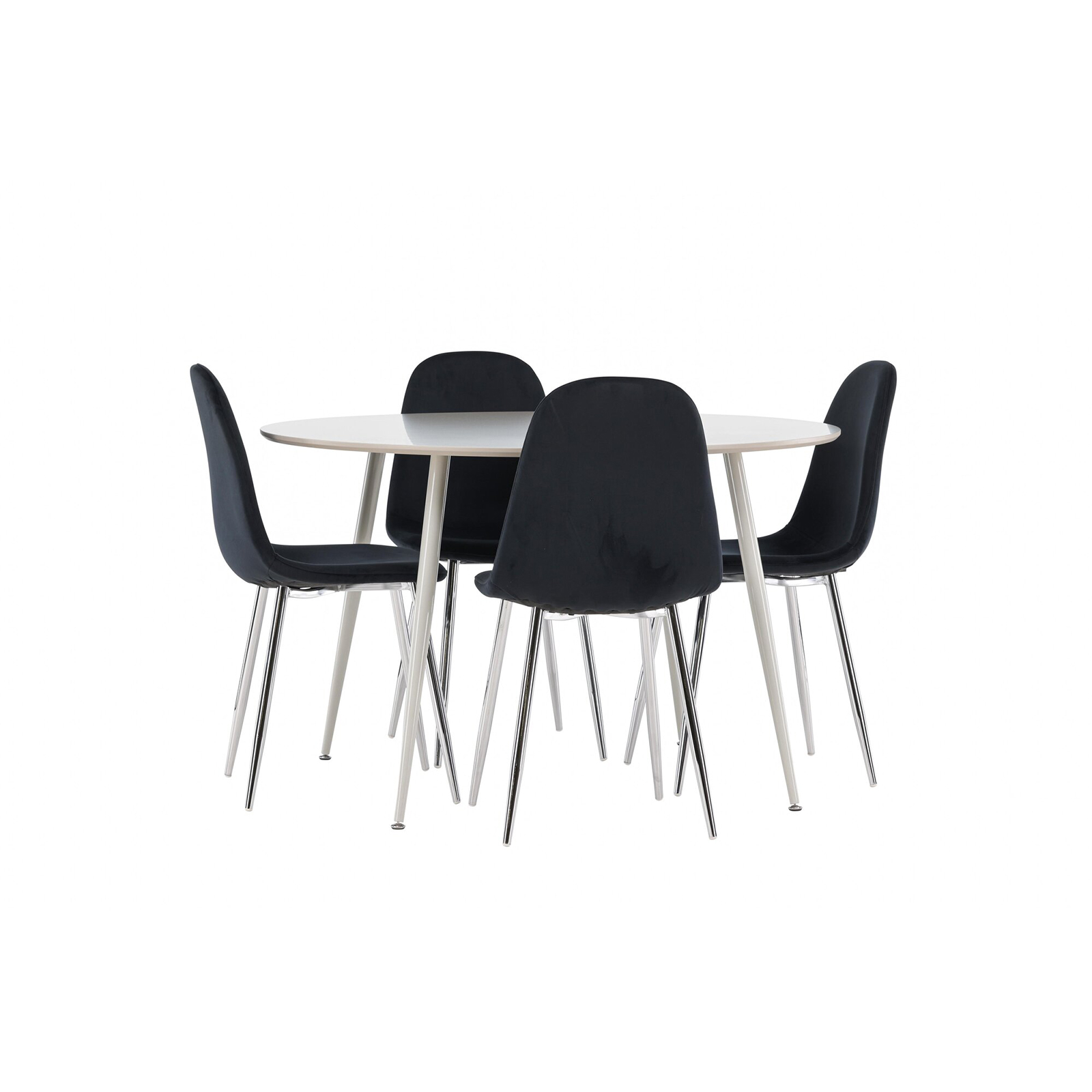 Spisegruppe Venture Home Plaza Ø120 med 4 stk Polar Stoler Fløyel