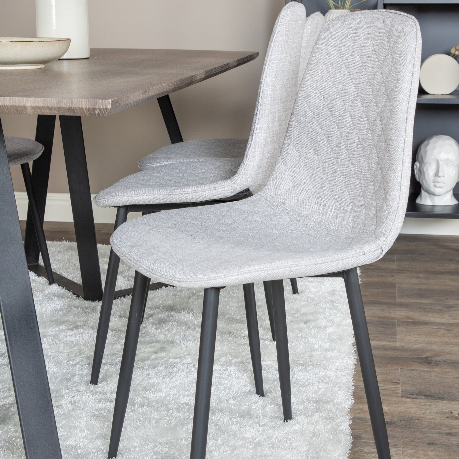 Spisegruppe Venture Home Madde med 6 Phoi Stoler Polyester