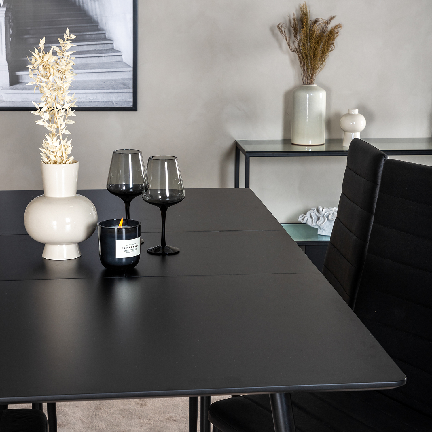 Spisegruppe Venture Home Silvia med Innleggsplate og 4 Sly Stoler