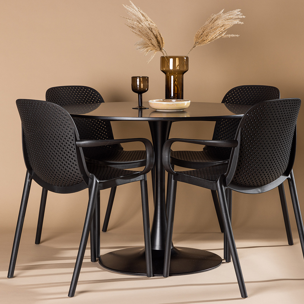 Spisegruppe Venture Home Glade Ø 100 cm med 4 Baltimore Stoler