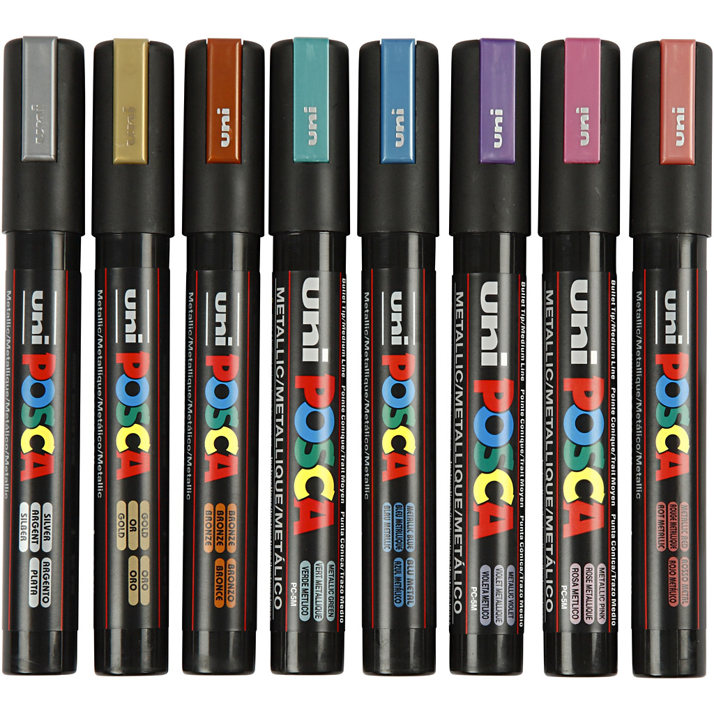 Tusj  Creativ Company Posca Metallicfarger Nr Pc-5M Strek 2,5 mm 8 Stk/1 Pk