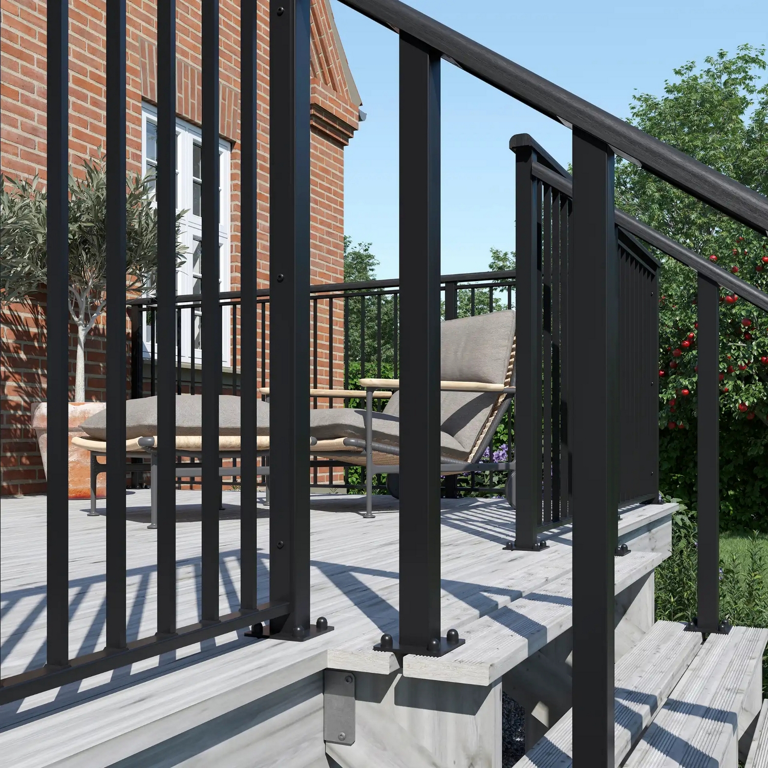 Terrassetrapp PLUS Trinndybde 25 cm B120